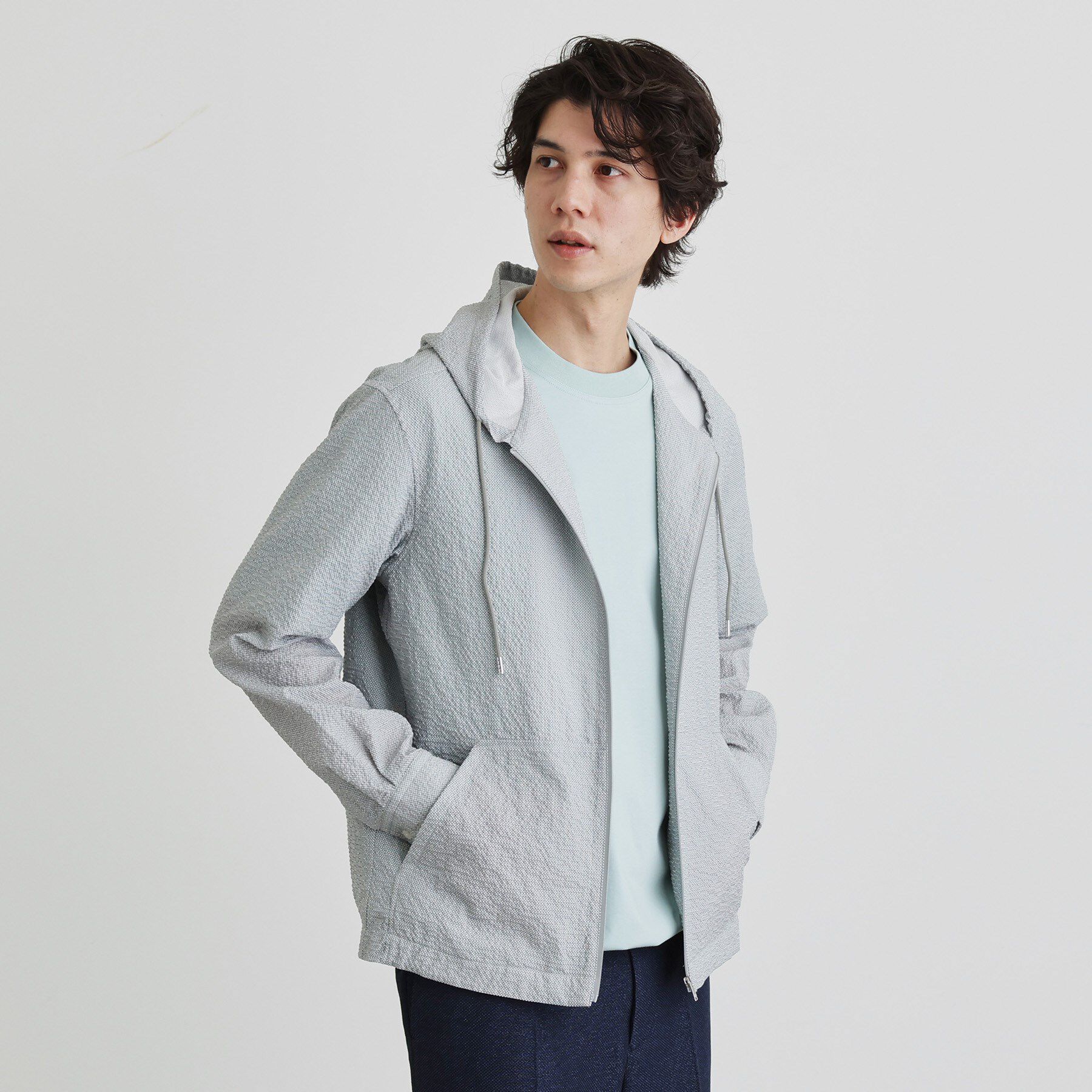 TAKEO KIKUCHI「【軽羽織】リップル プリント シャツパーカ」|パーカー|