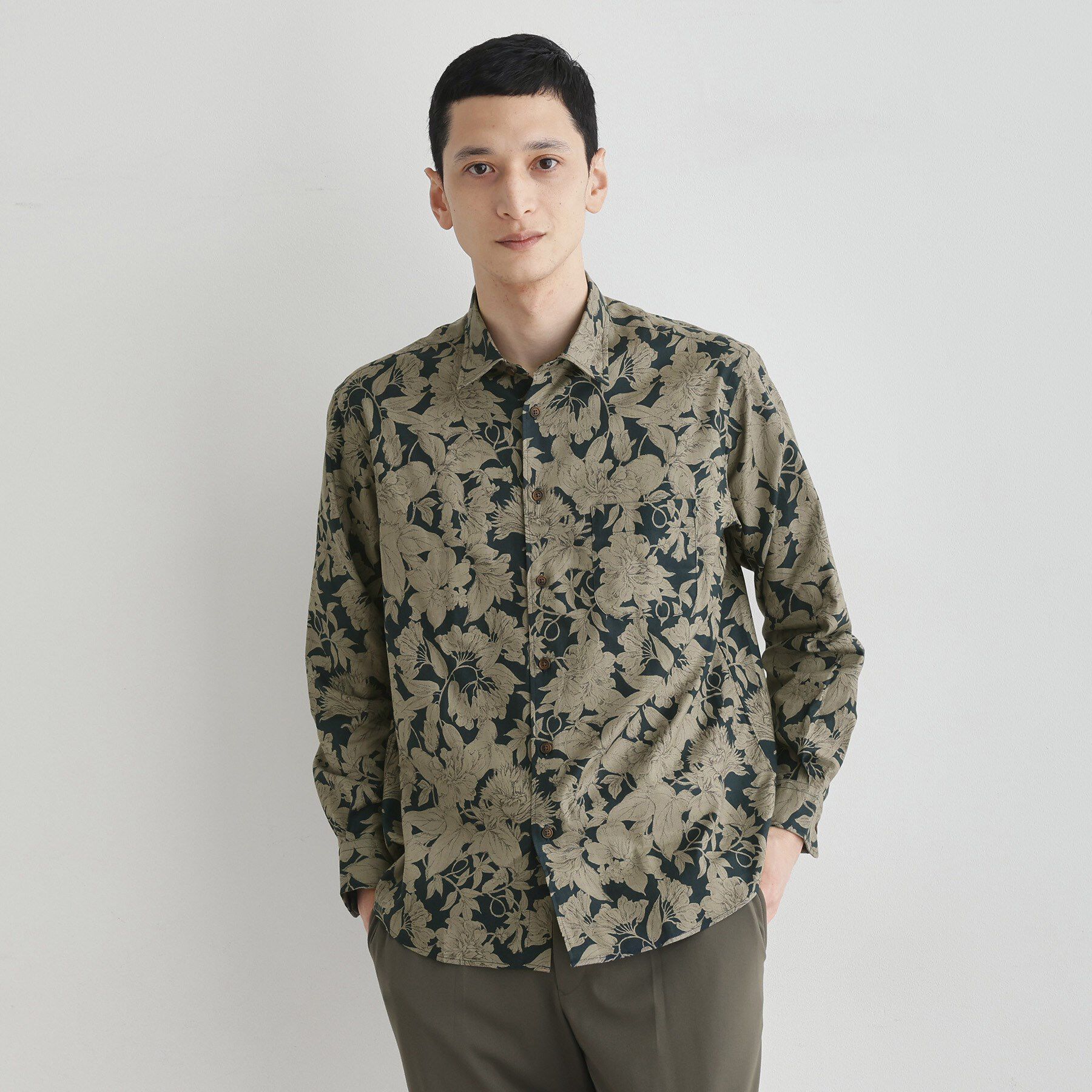 TAKEO KIKUCHI「【LIMITED】フラワープリント長袖シャツ」|シャツ・ブラウス|