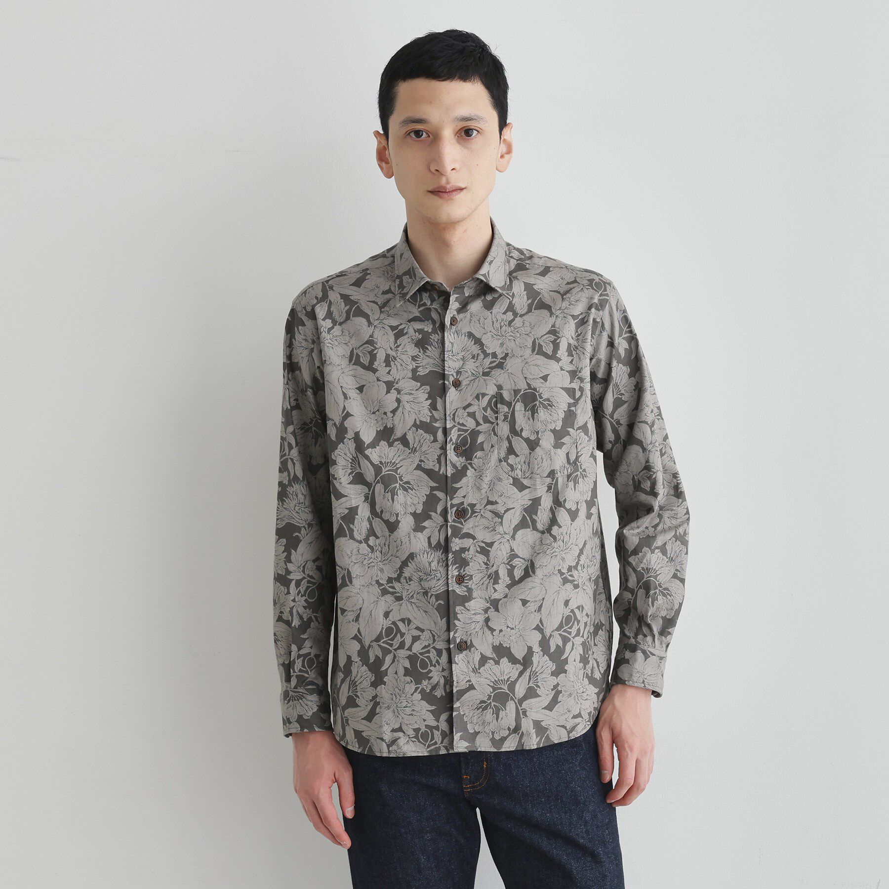 TAKEO KIKUCHI「【LIMITED】フラワープリント長袖シャツ」|シャツ・ブラウス|