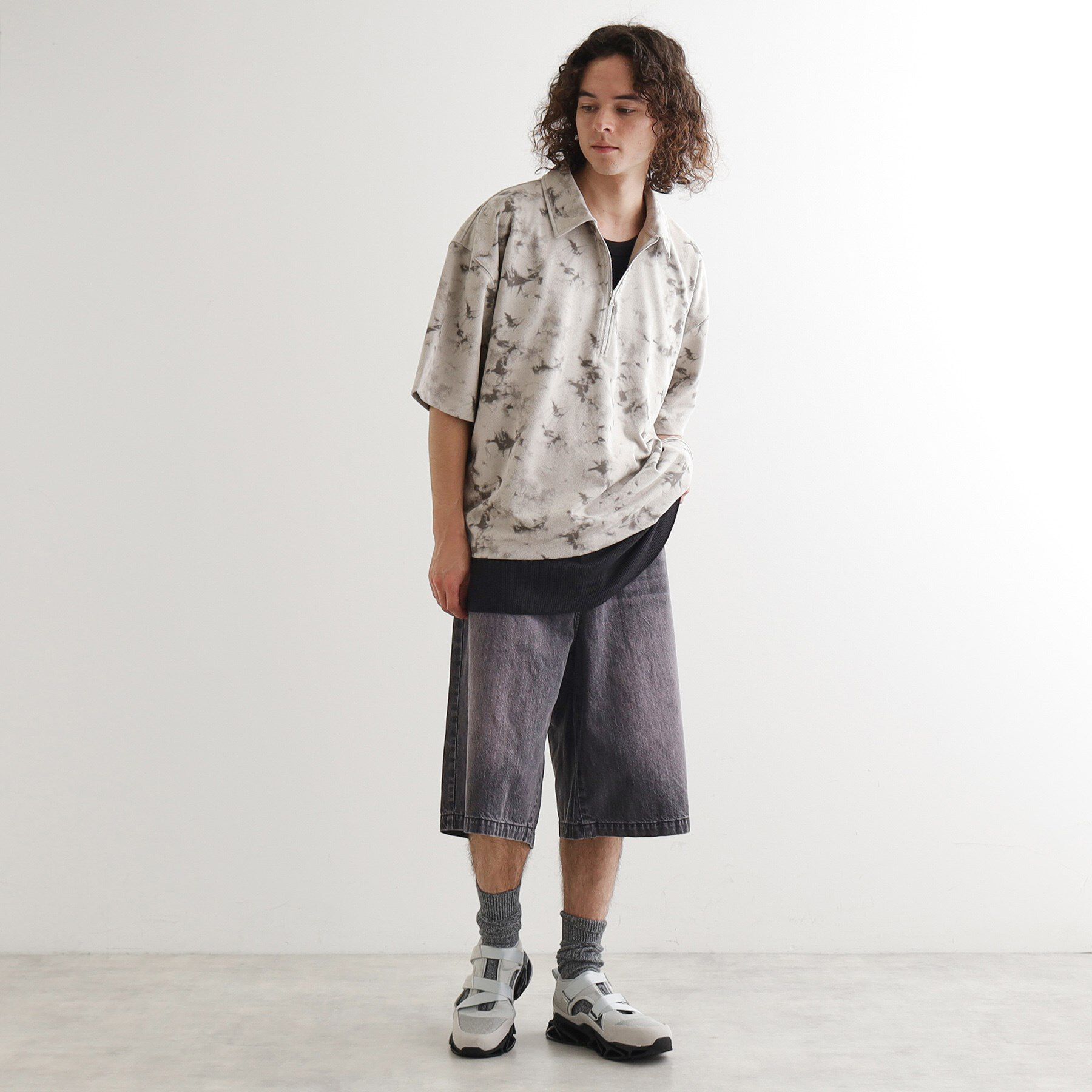 tk.TAKEO KIKUCHI「ヴィンテージライクハーフジップポロシャツ」|ポロシャツ|