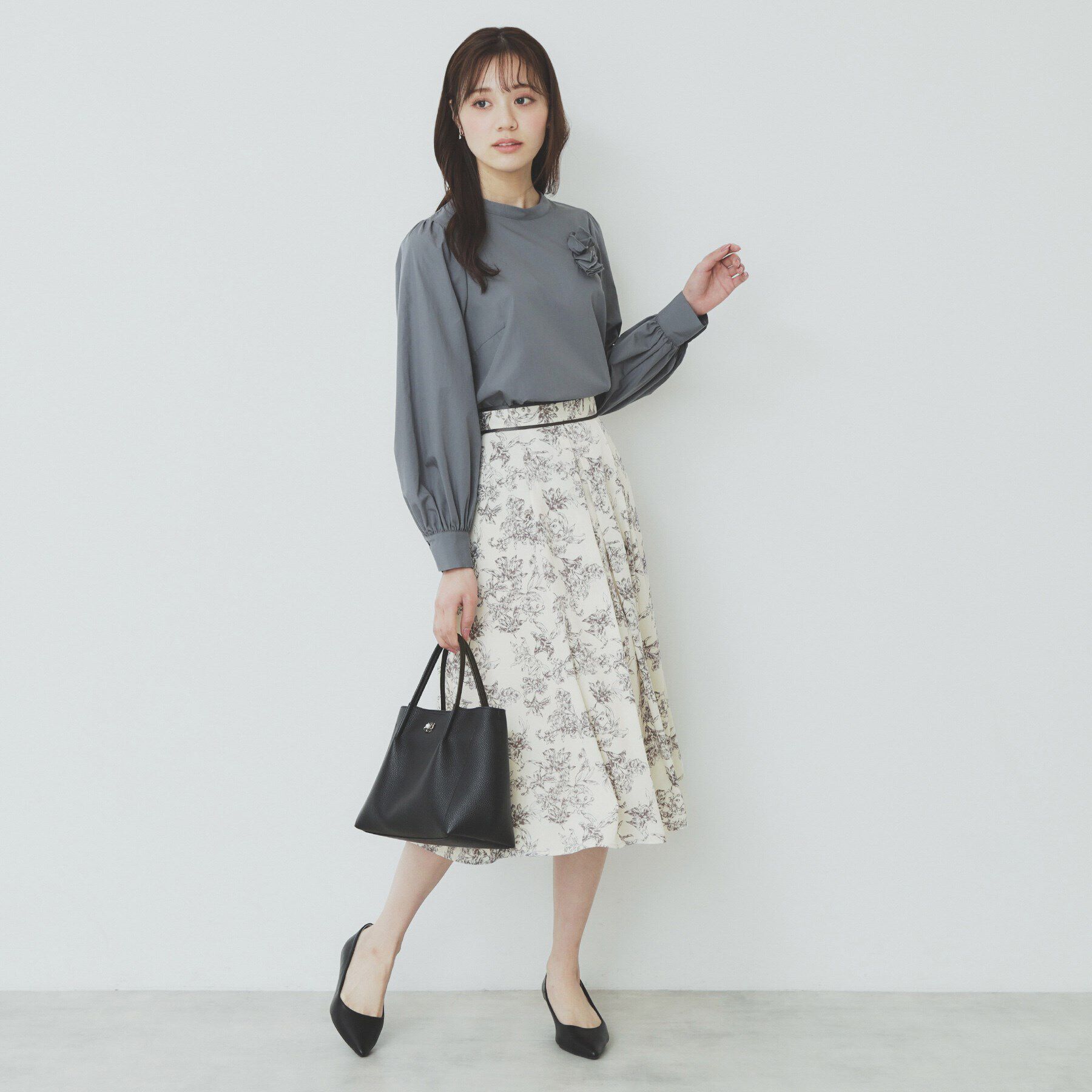 index「フラワープリントフレアスカート【洗濯機洗い可/イージーアイロン】」|スカート|