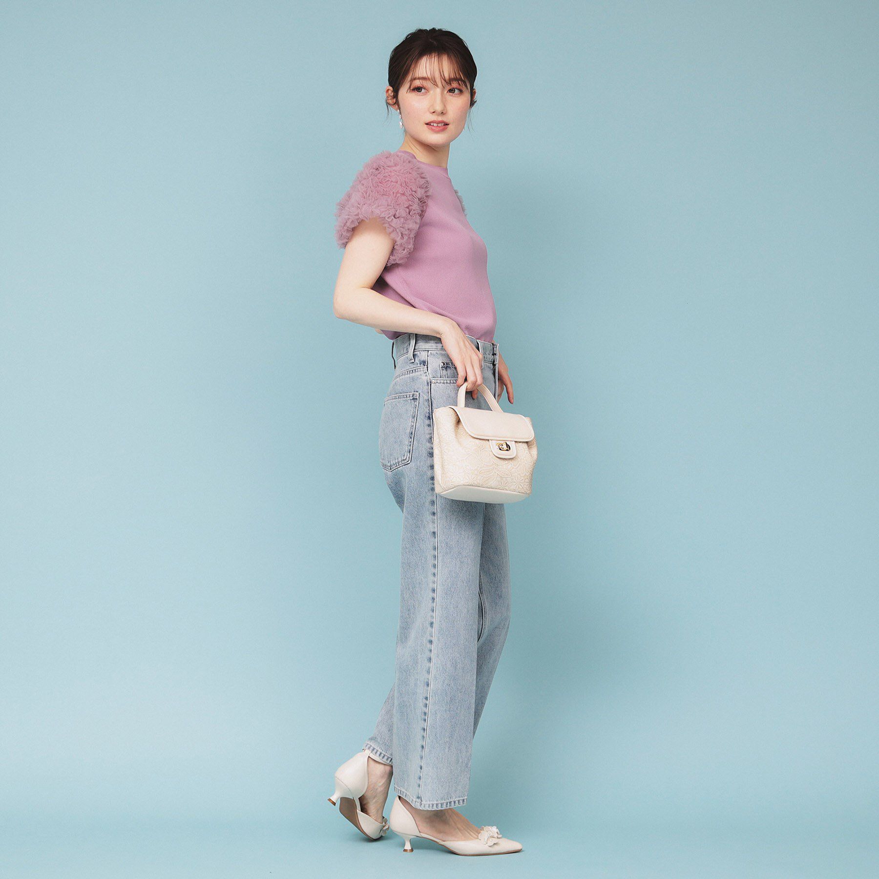 index「シフォンチュールスリーブニット【洗える】」|ニット・セーター|