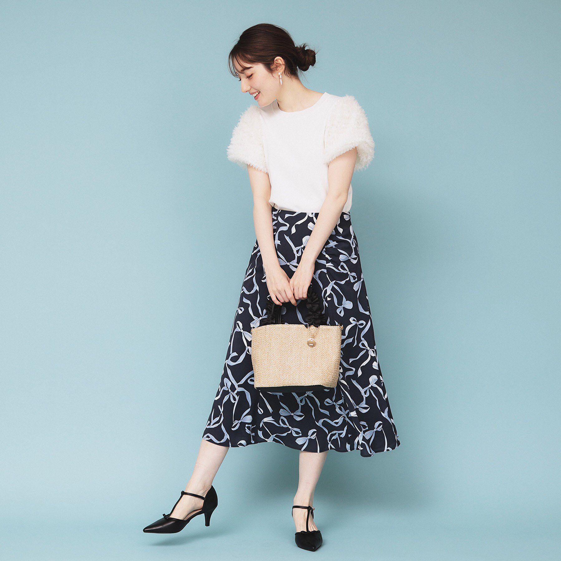 index「シフォンチュールスリーブニット【洗える】」|ニット・セーター|