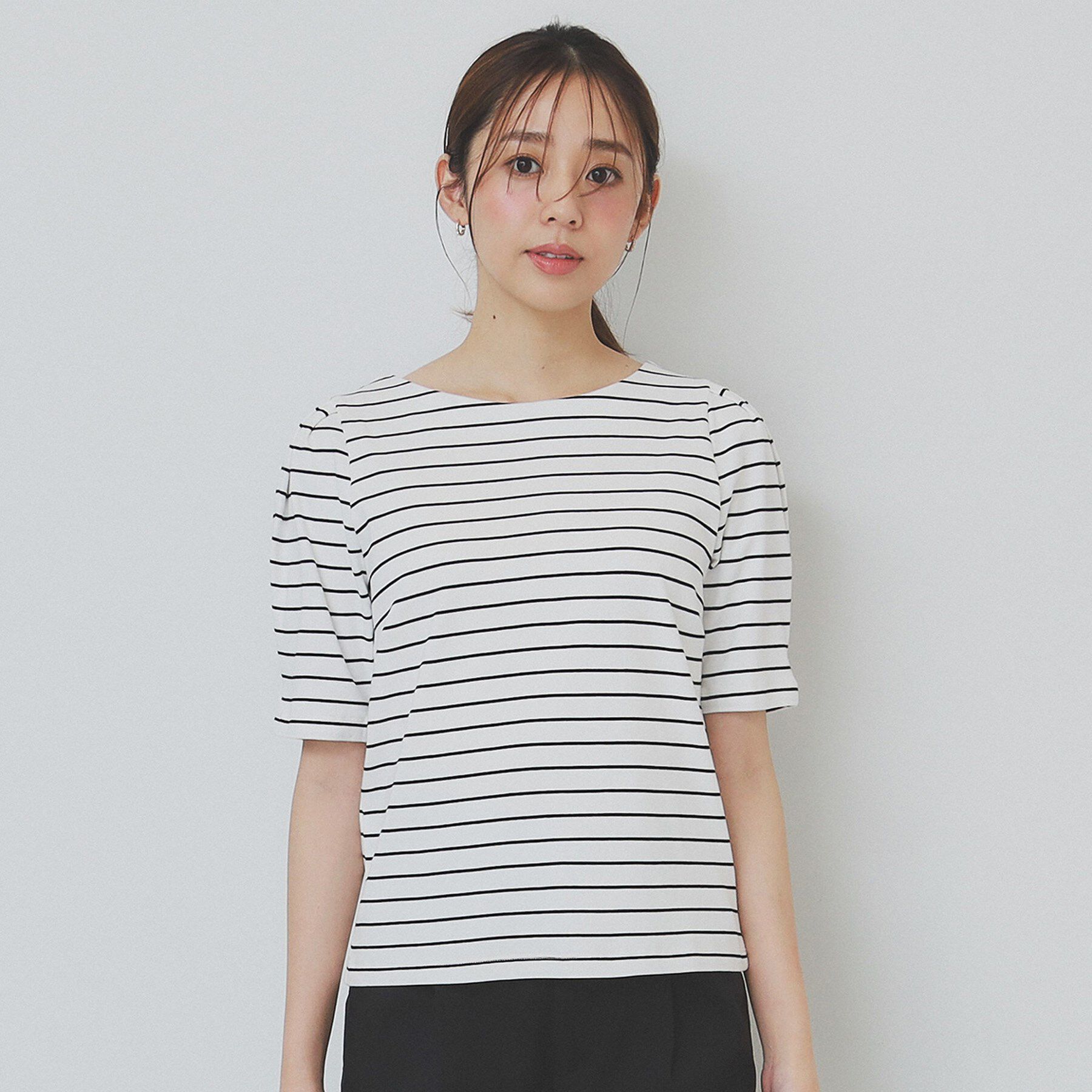 index「《10色展開/XS-LLサイズ》コットンスムースタックスリーブトップス【UV/接触冷感/洗濯機洗い可」|Tシャツ・カットソー|