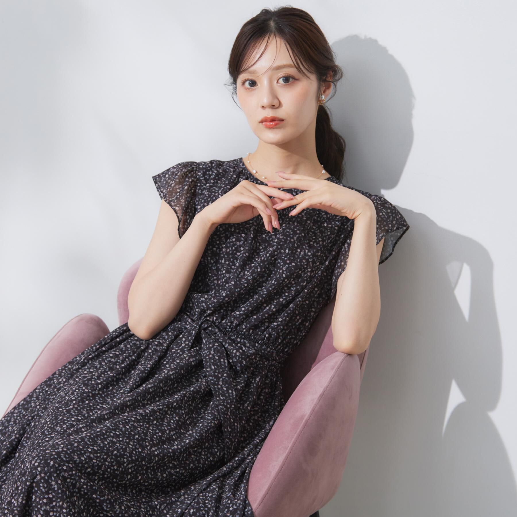 Couture broach「【一枚で着映える・楽ちん・ドライタッチ】フリルスリーブワンピース」|ワンピース|