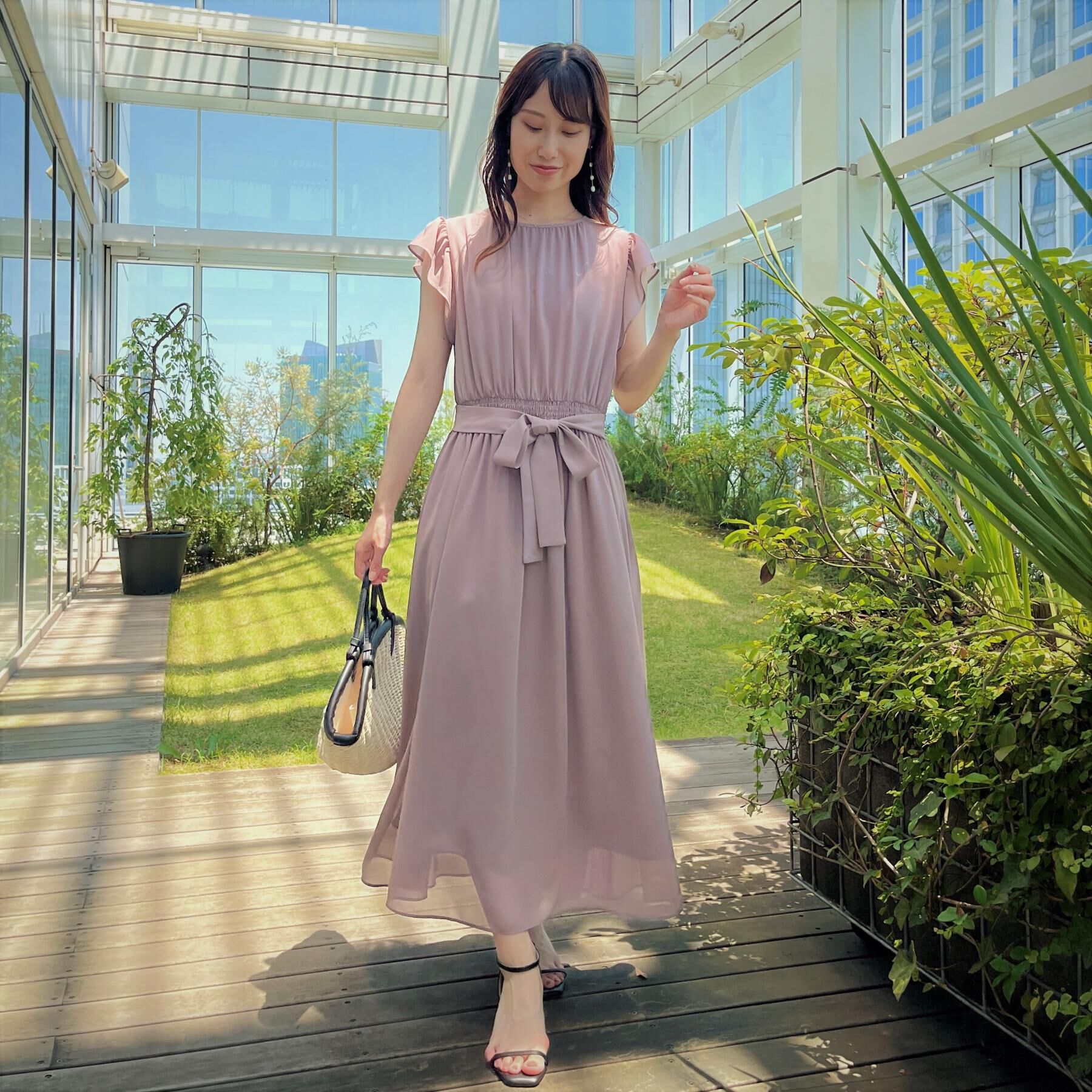 Couture broach「【一枚で着映える・楽ちん・ドライタッチ】フリルスリーブワンピース」|ワンピース|