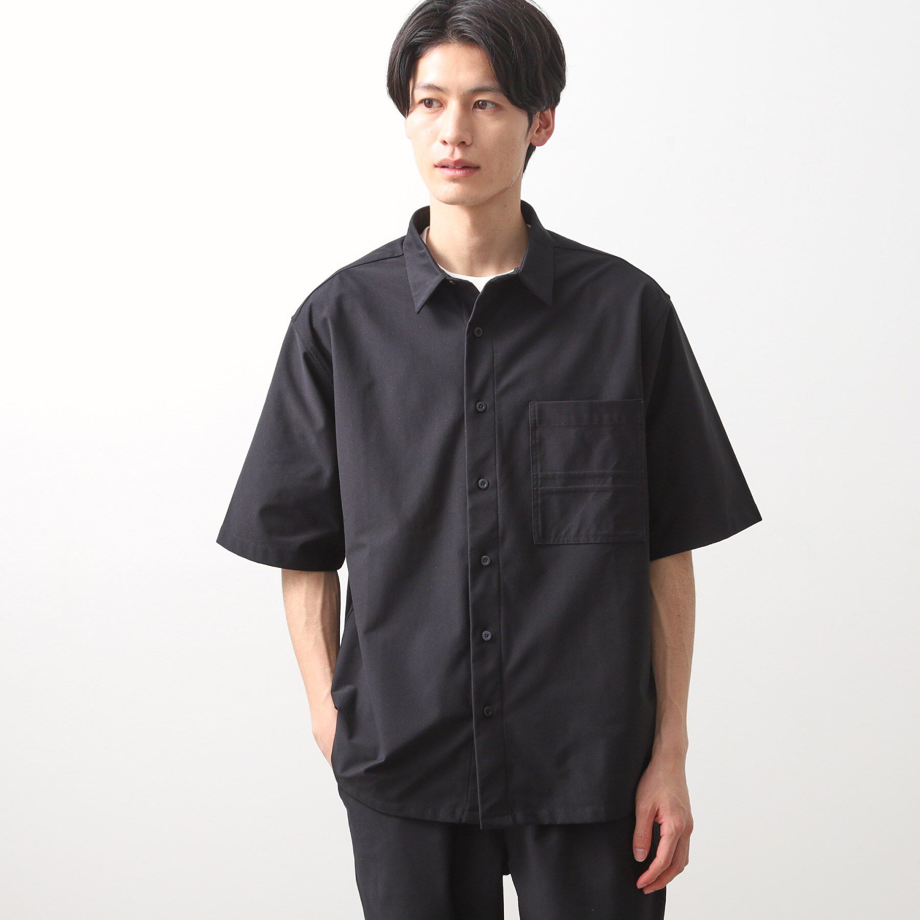 THE SHOP TK「パーフェクテックツイル5分袖シャツ【セットアップ可/吸水速乾/UVカット/アンチピリング】」|シャツ・ブラウス|