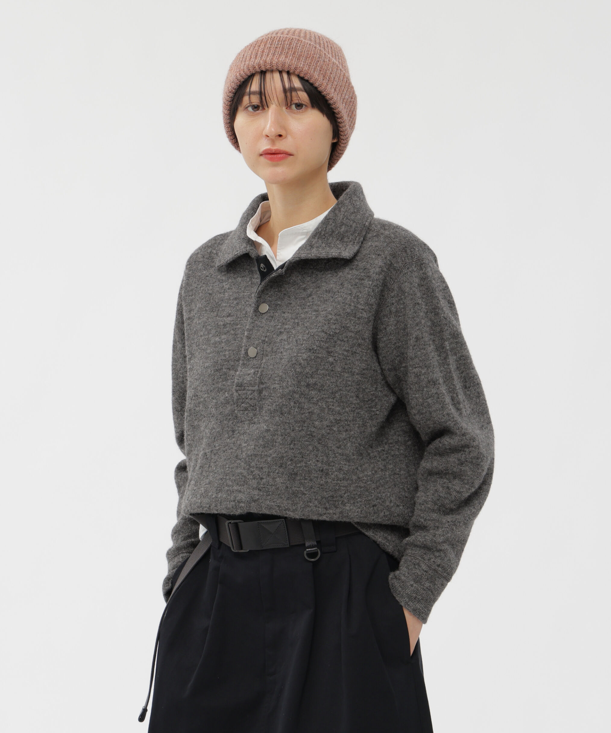 MHL.「WOOL COTTON RIB TOP」|Tシャツ・カットソー|CHARCOAL3