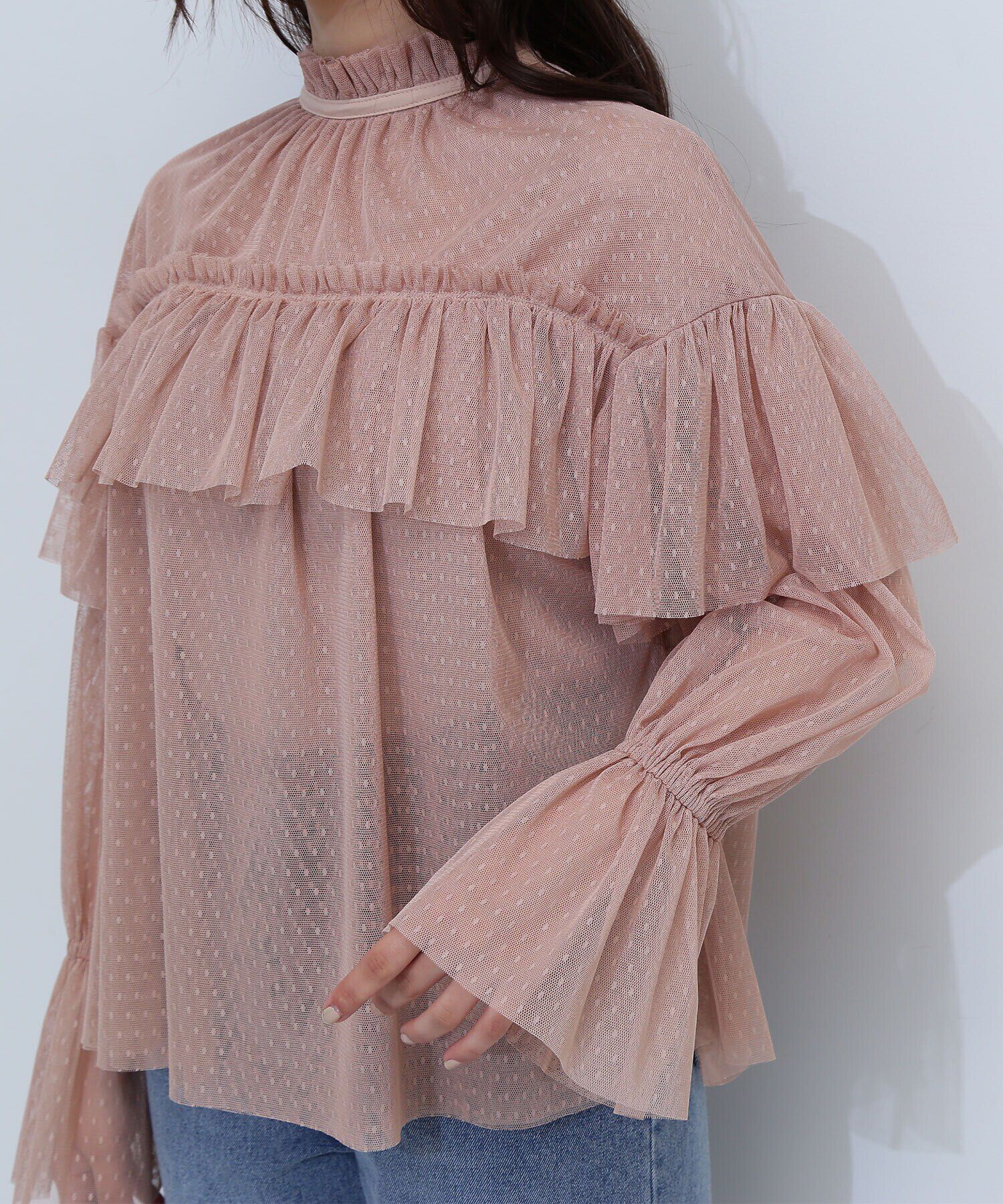  「チュールドットフリルブラウス」|シャツ・ブラウス|