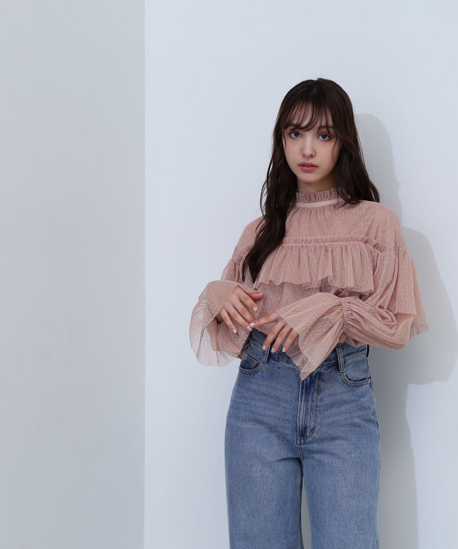  「チュールドットフリルブラウス」|シャツ・ブラウス|