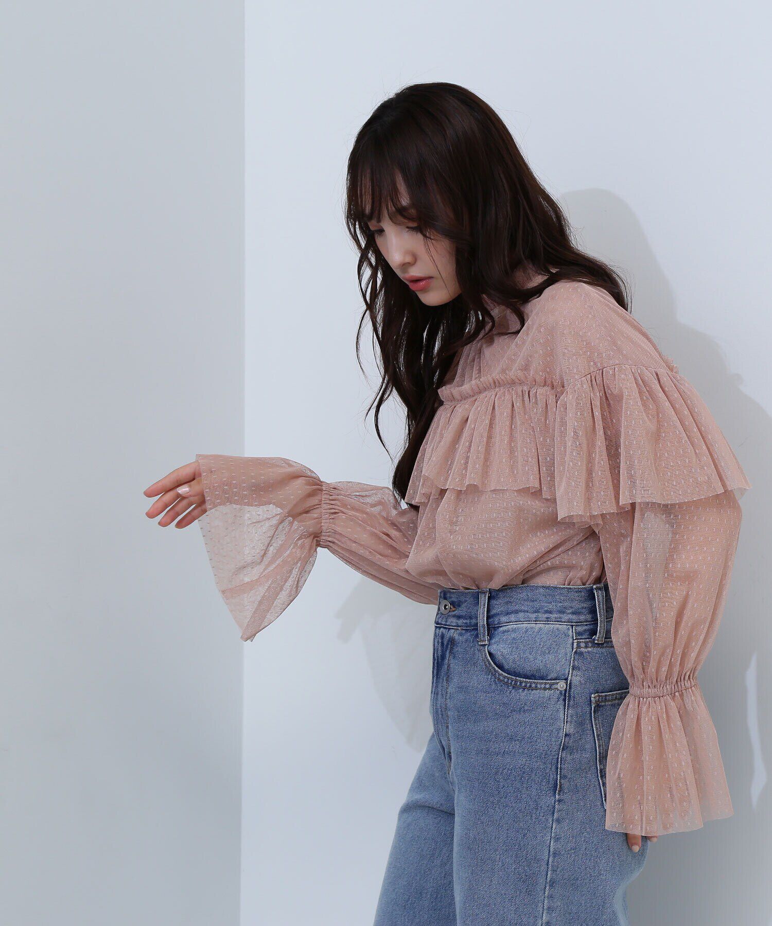  「チュールドットフリルブラウス」|シャツ・ブラウス|