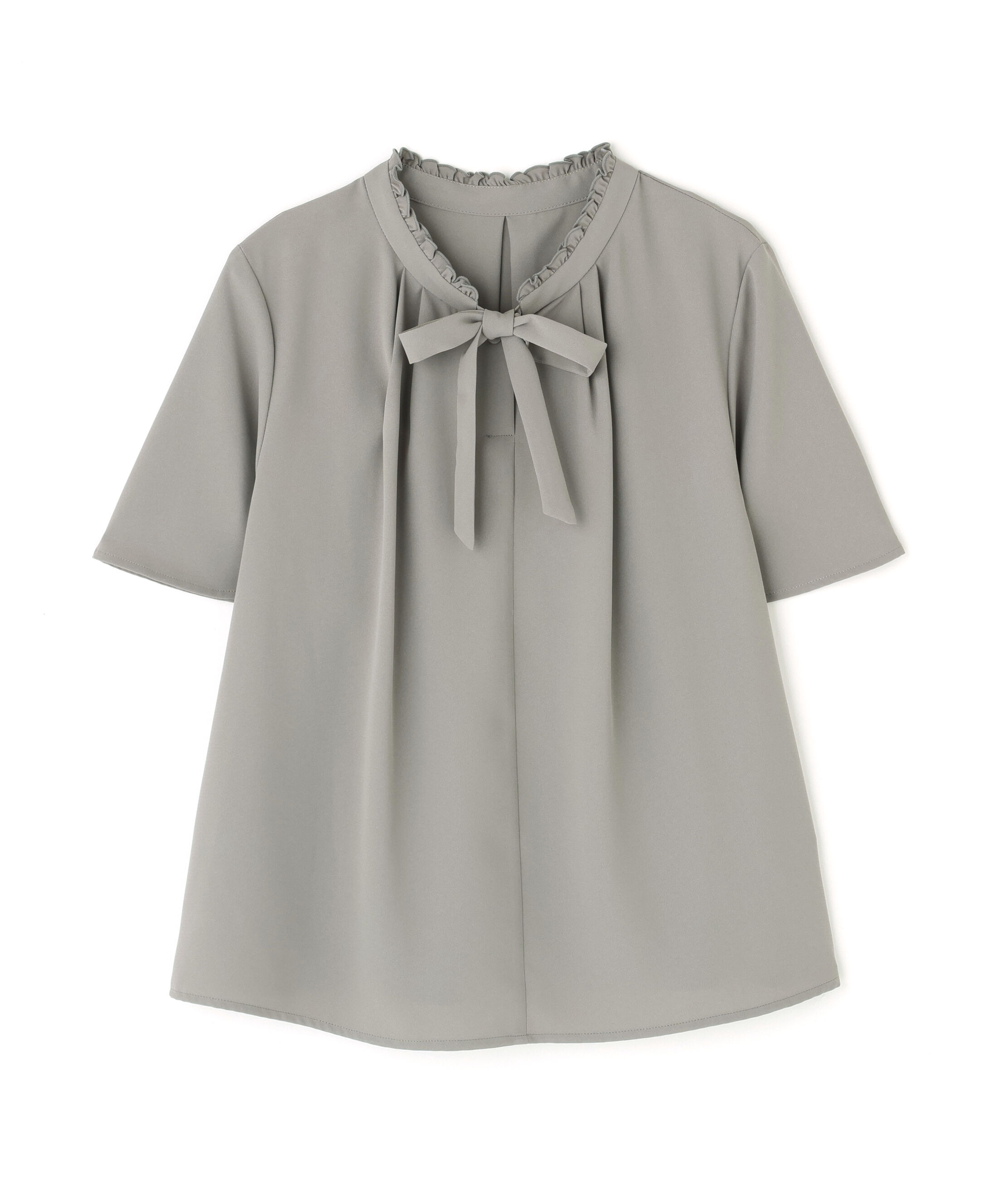  「フリルネックナローボウタイブラウス」|シャツ・ブラウス|