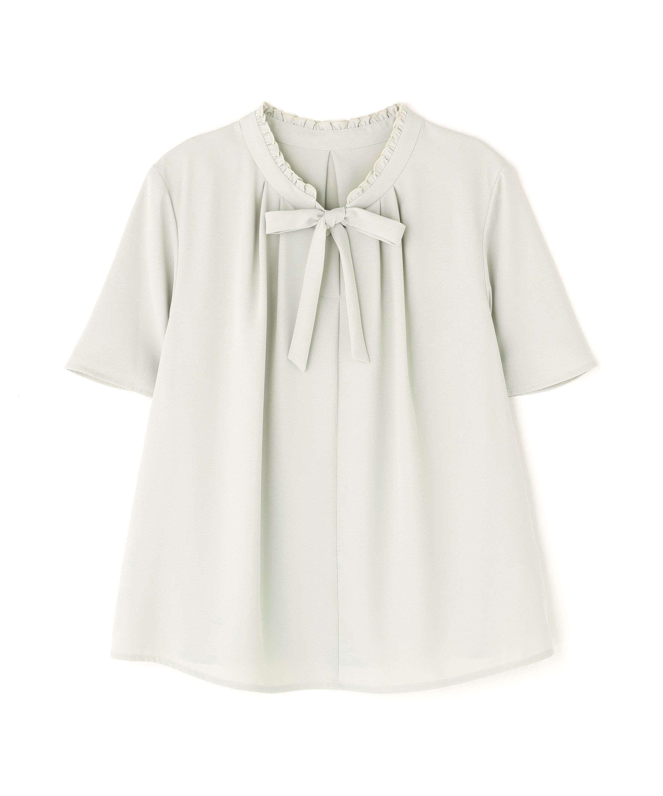  「フリルネックナローボウタイブラウス」|シャツ・ブラウス|