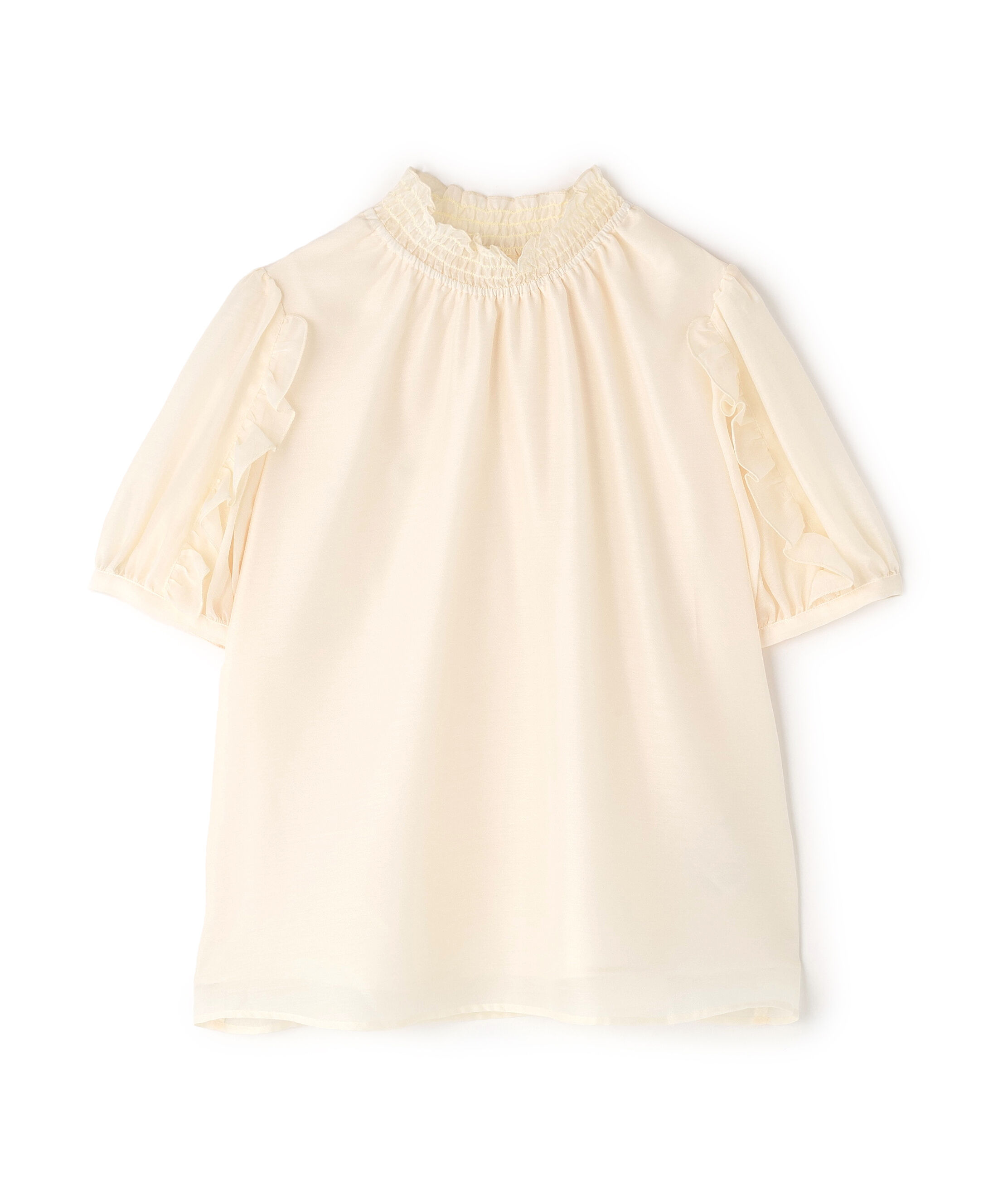  「シャーリングネックフリルブラウス」|シャツ・ブラウス|