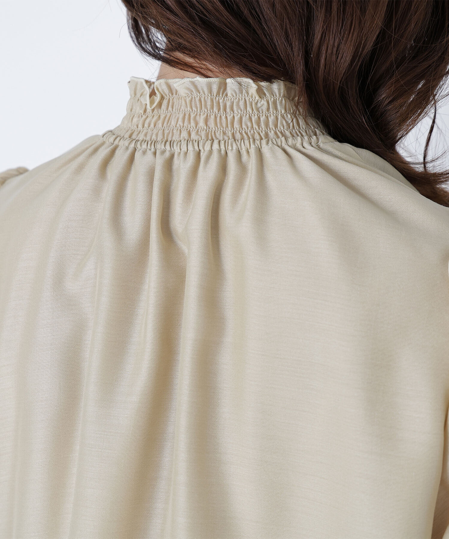  「シャーリングネックフリルブラウス」|シャツ・ブラウス|