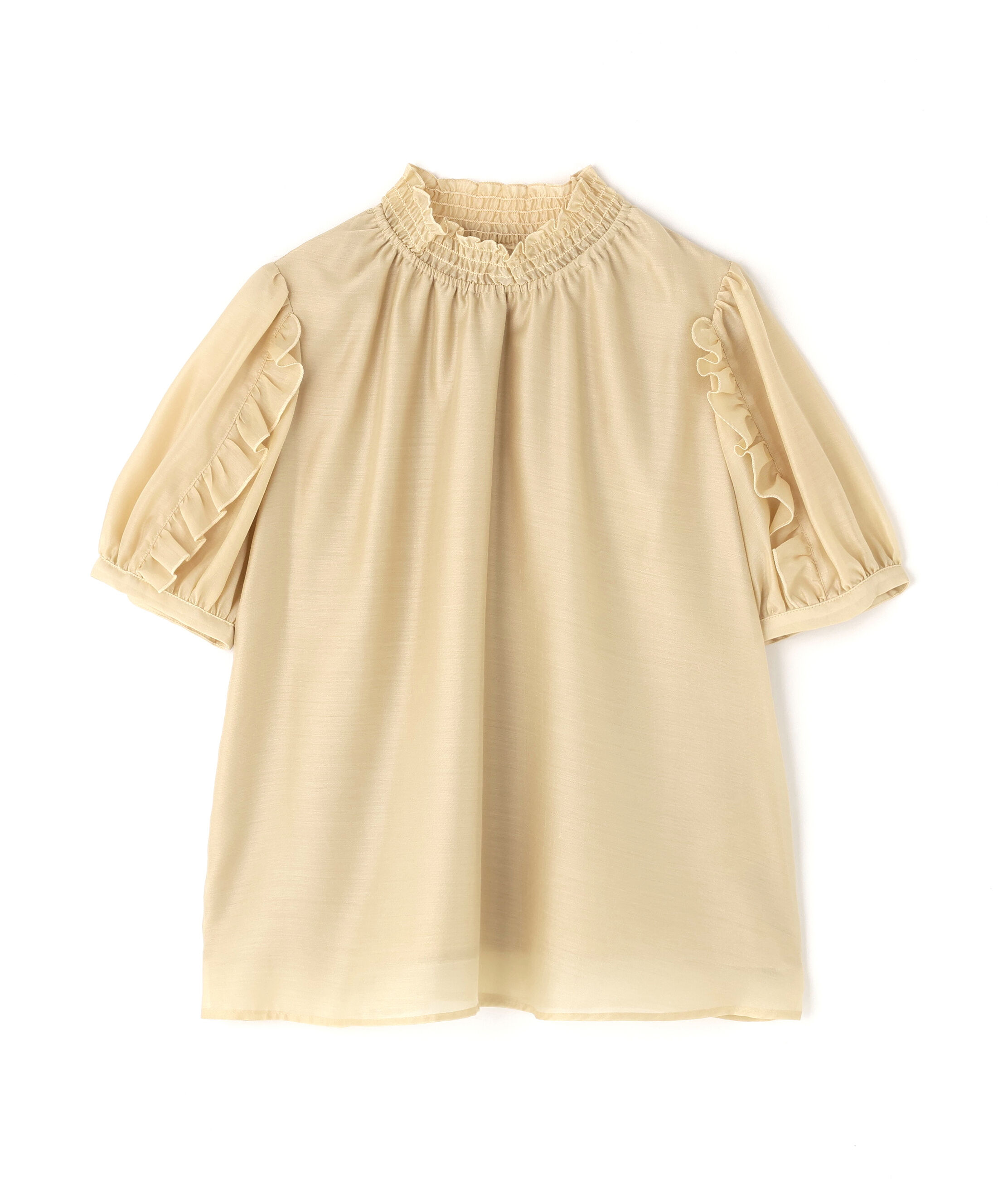  「シャーリングネックフリルブラウス」|シャツ・ブラウス|