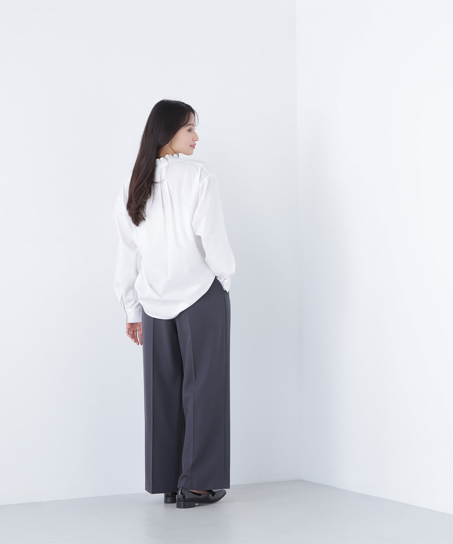  「フリルネックスキッパーブラウス」|シャツ・ブラウス|