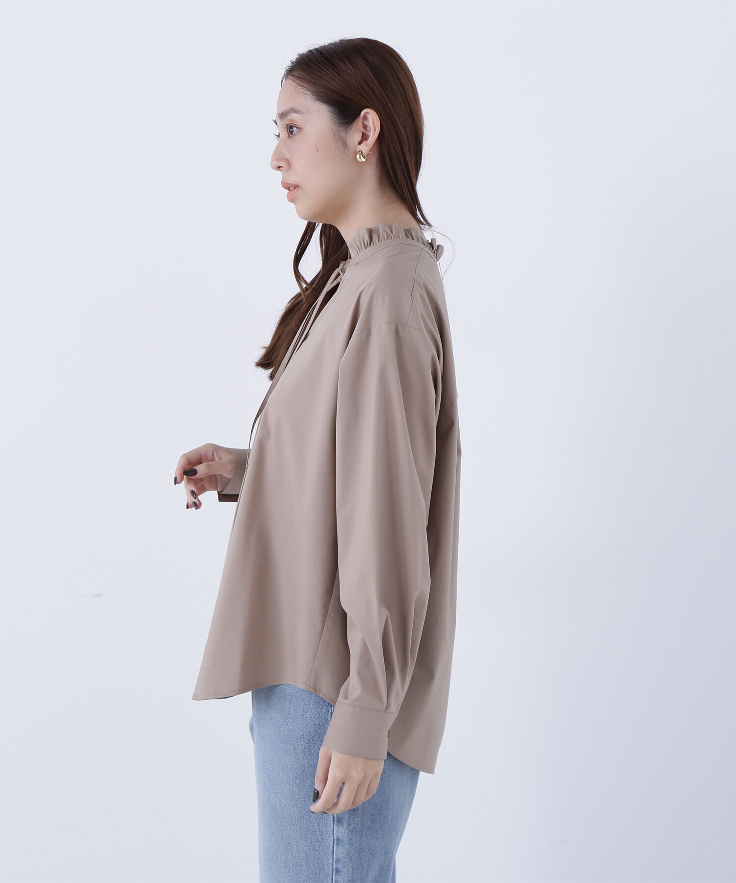  「フリルネックスキッパーブラウス」|シャツ・ブラウス|