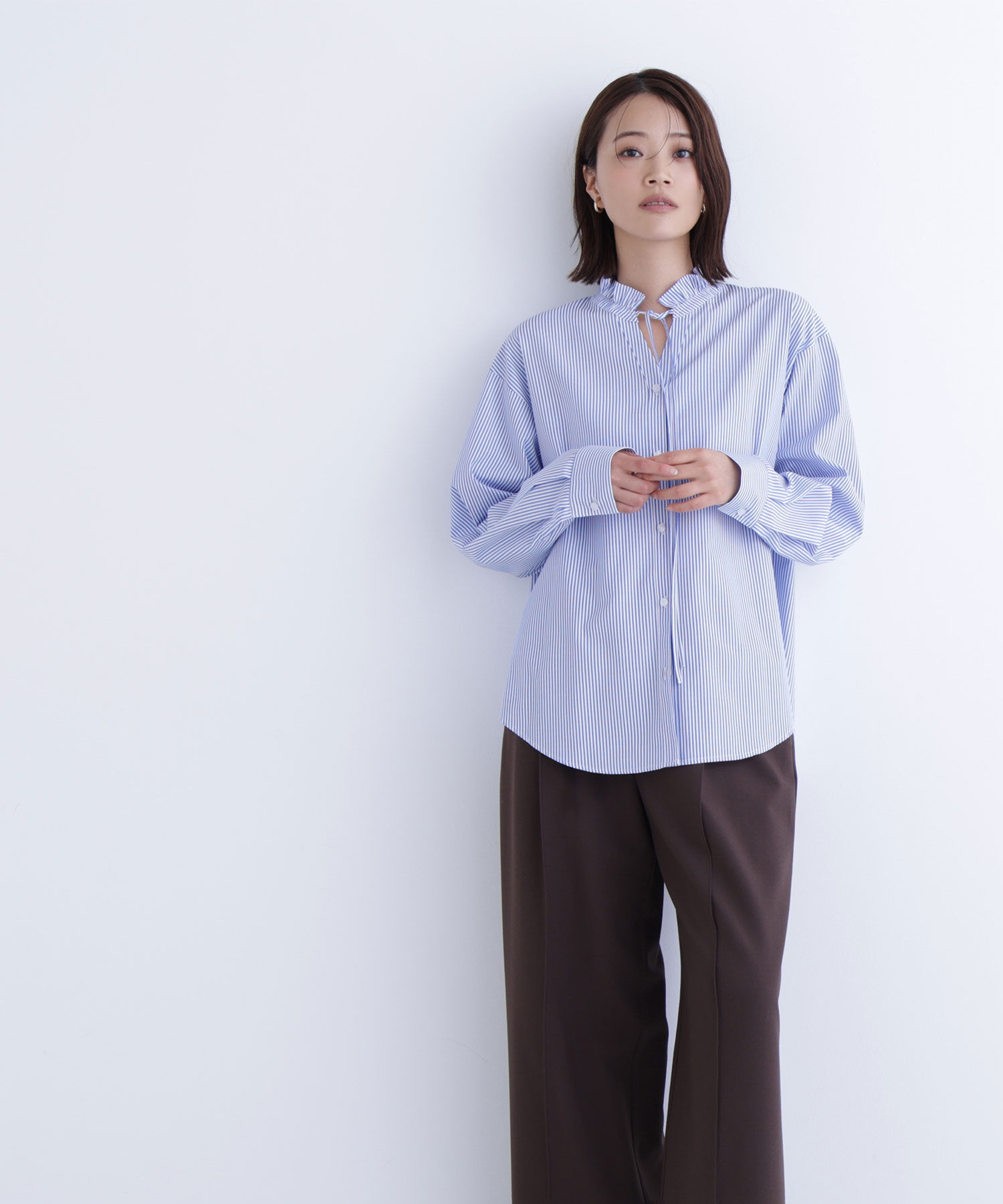  「フリルネックスキッパーブラウス」|シャツ・ブラウス|