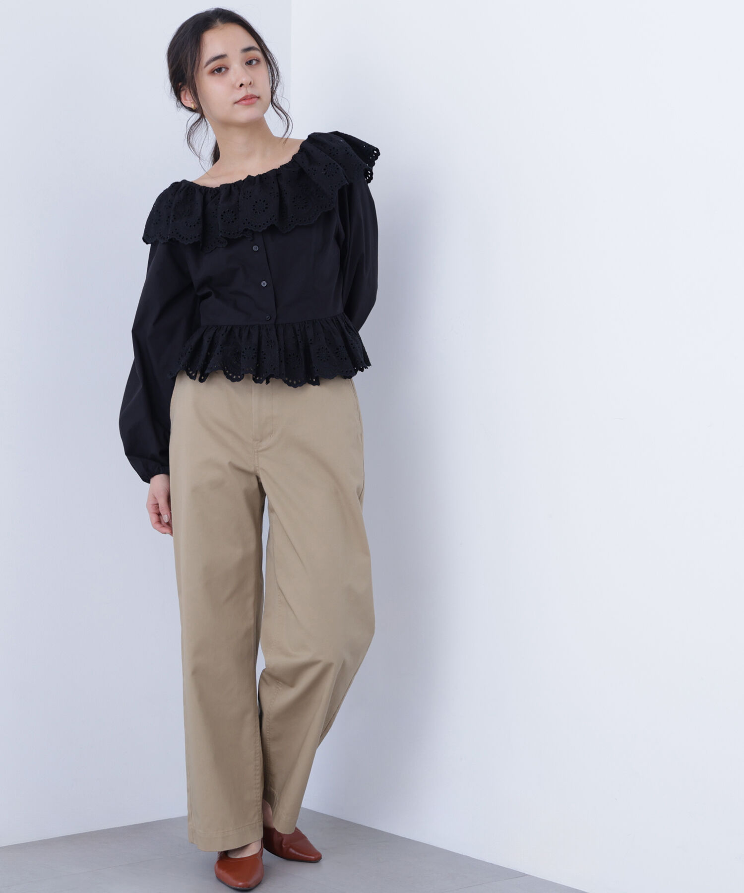  「〈N.〉 エンブロイダリーフリルブラウス」|シャツ・ブラウス|