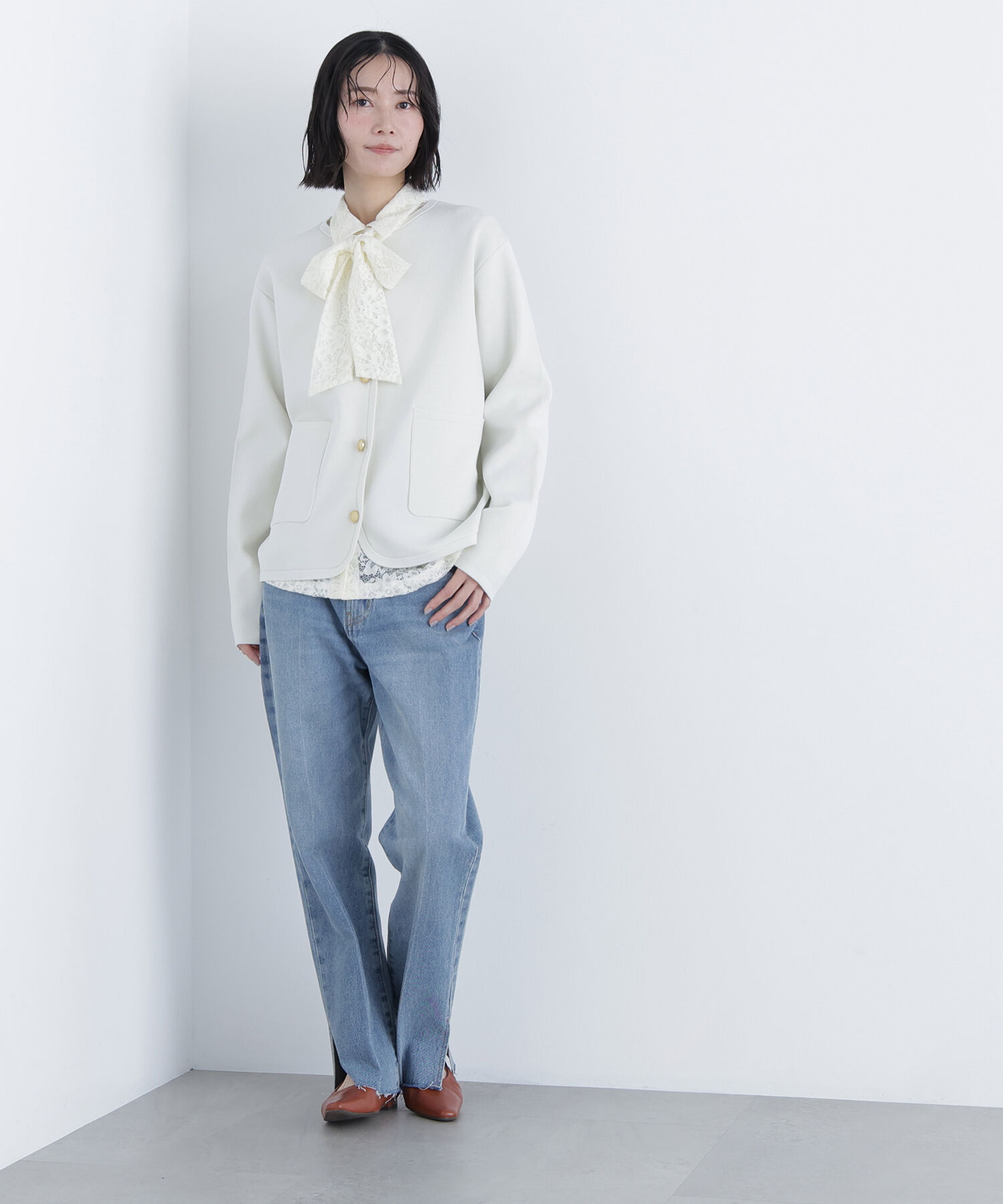  「〈N.〉ゴールドボタンニットカーディガン」|ニット・セーター|