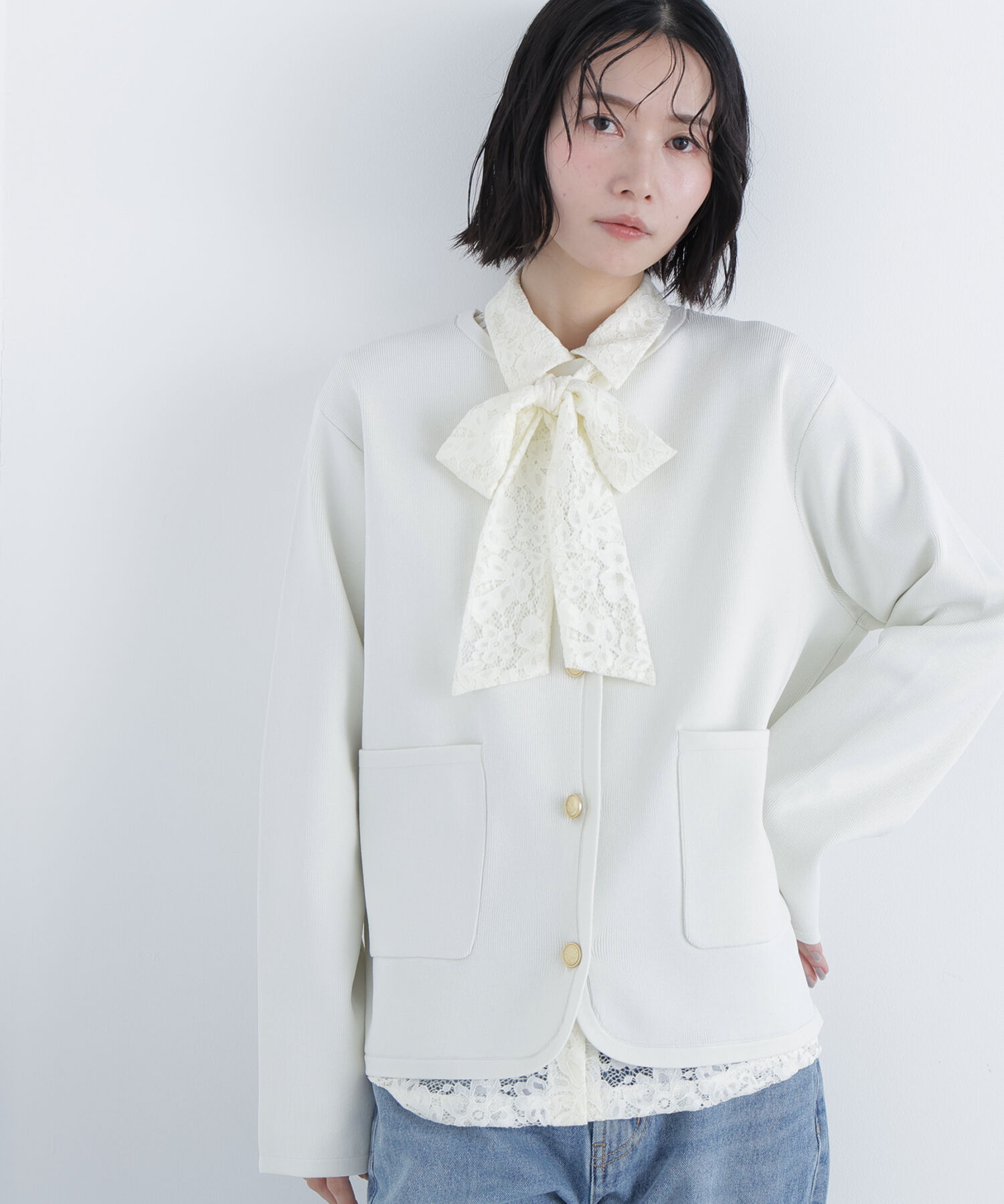  「〈N.〉ゴールドボタンニットカーディガン」|ニット・セーター|