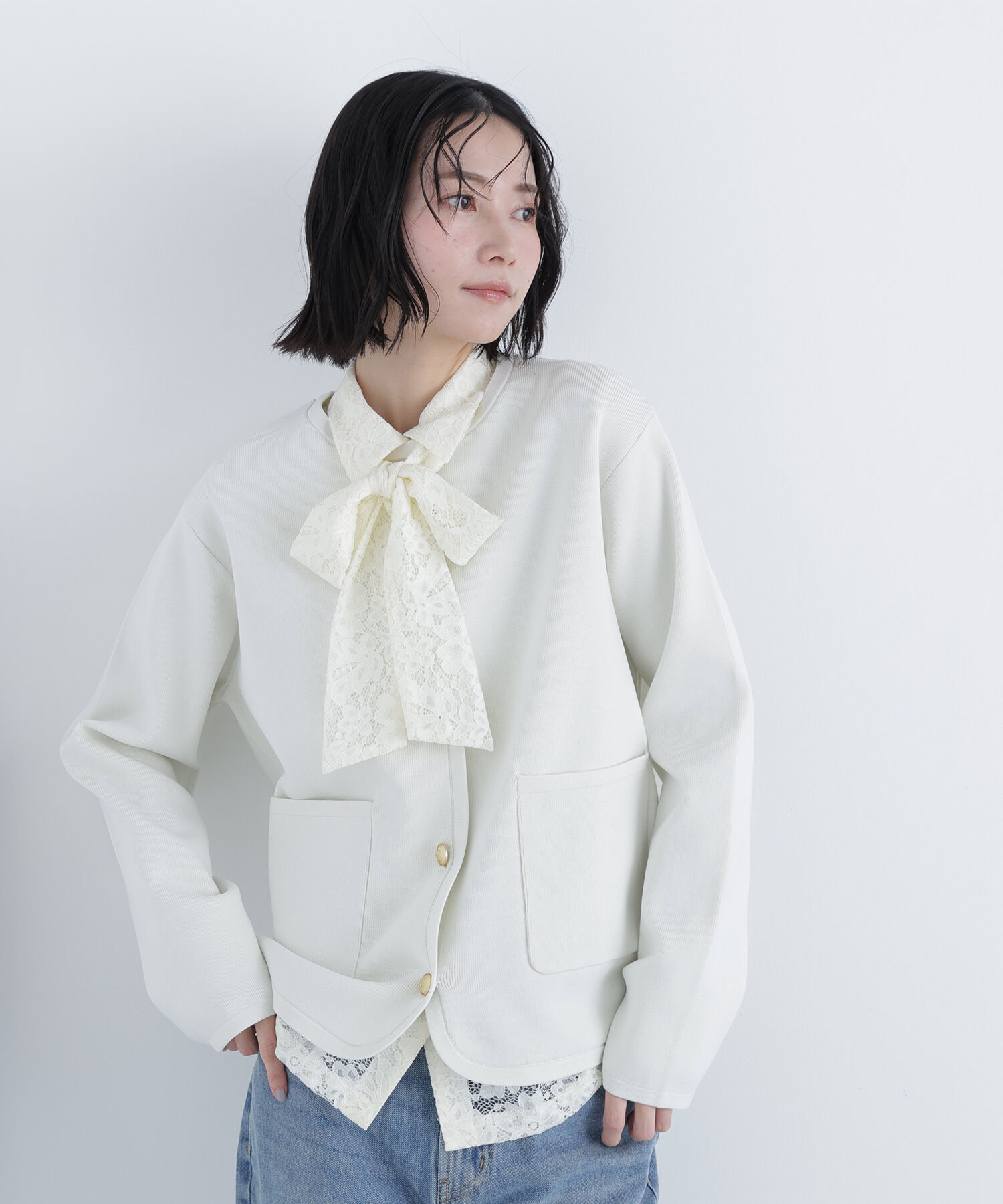  「〈N.〉ゴールドボタンニットカーディガン」|ニット・セーター|