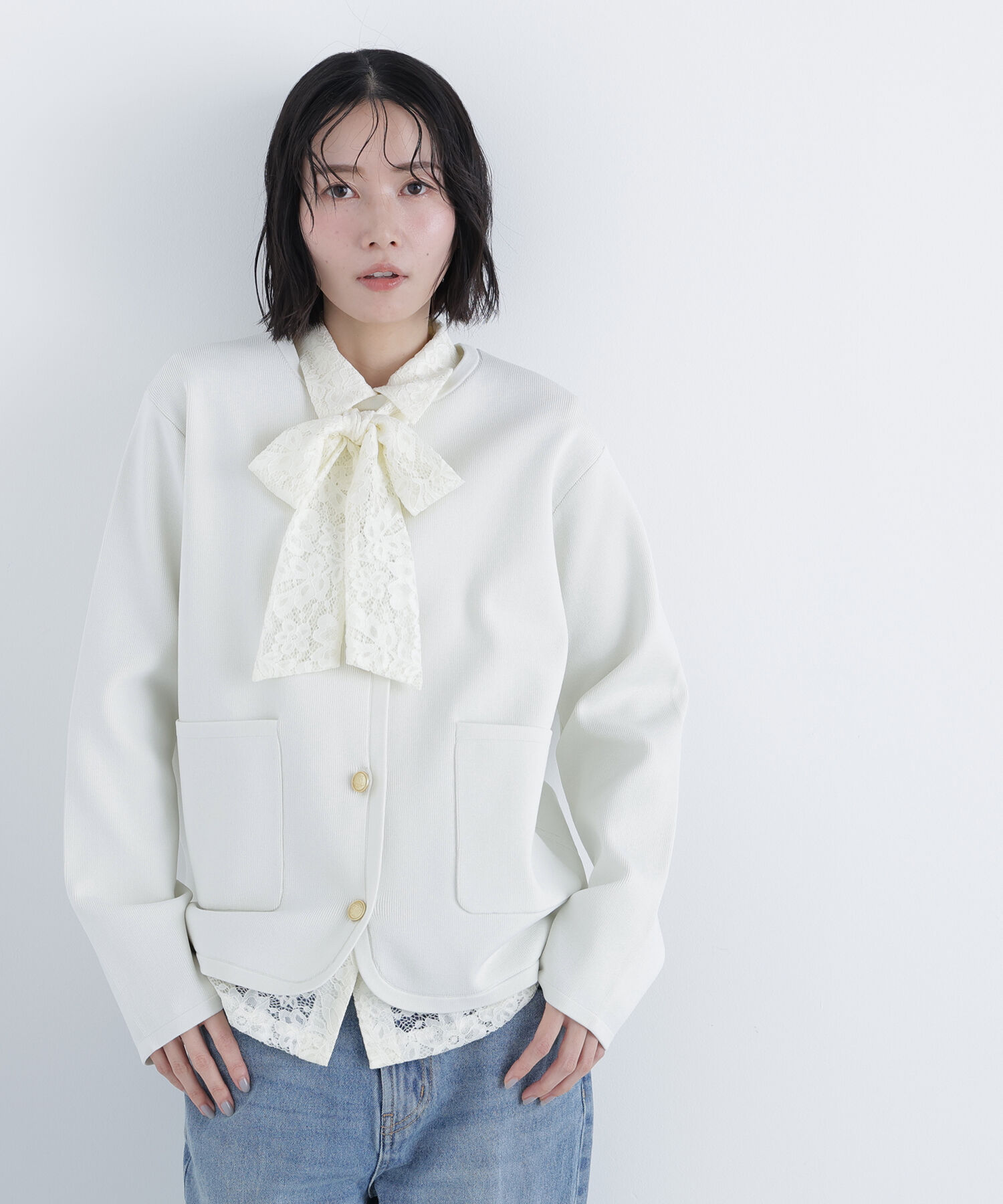  「〈N.〉ゴールドボタンニットカーディガン」|ニット・セーター|