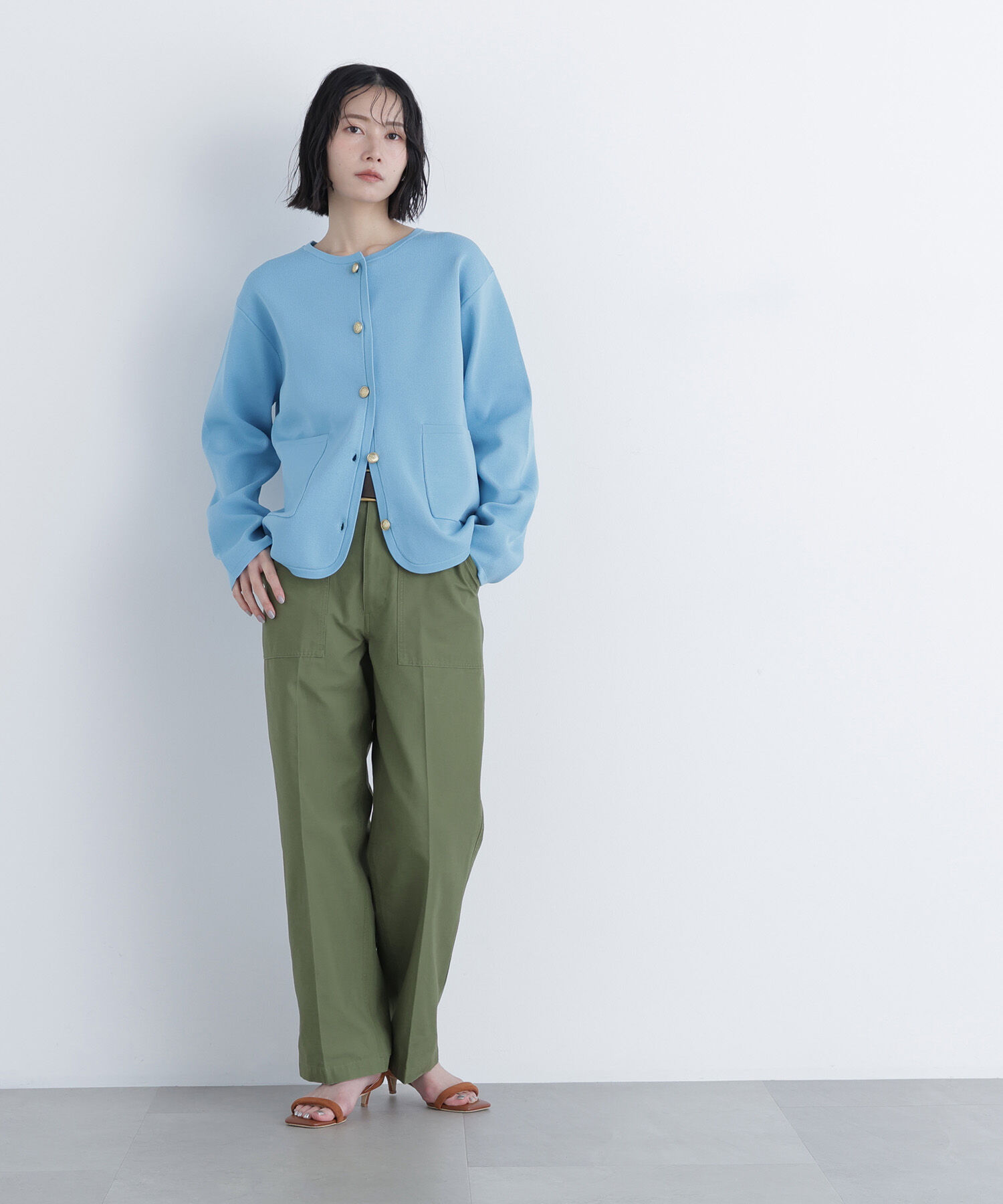  「〈N.〉ゴールドボタンニットカーディガン」|ニット・セーター|