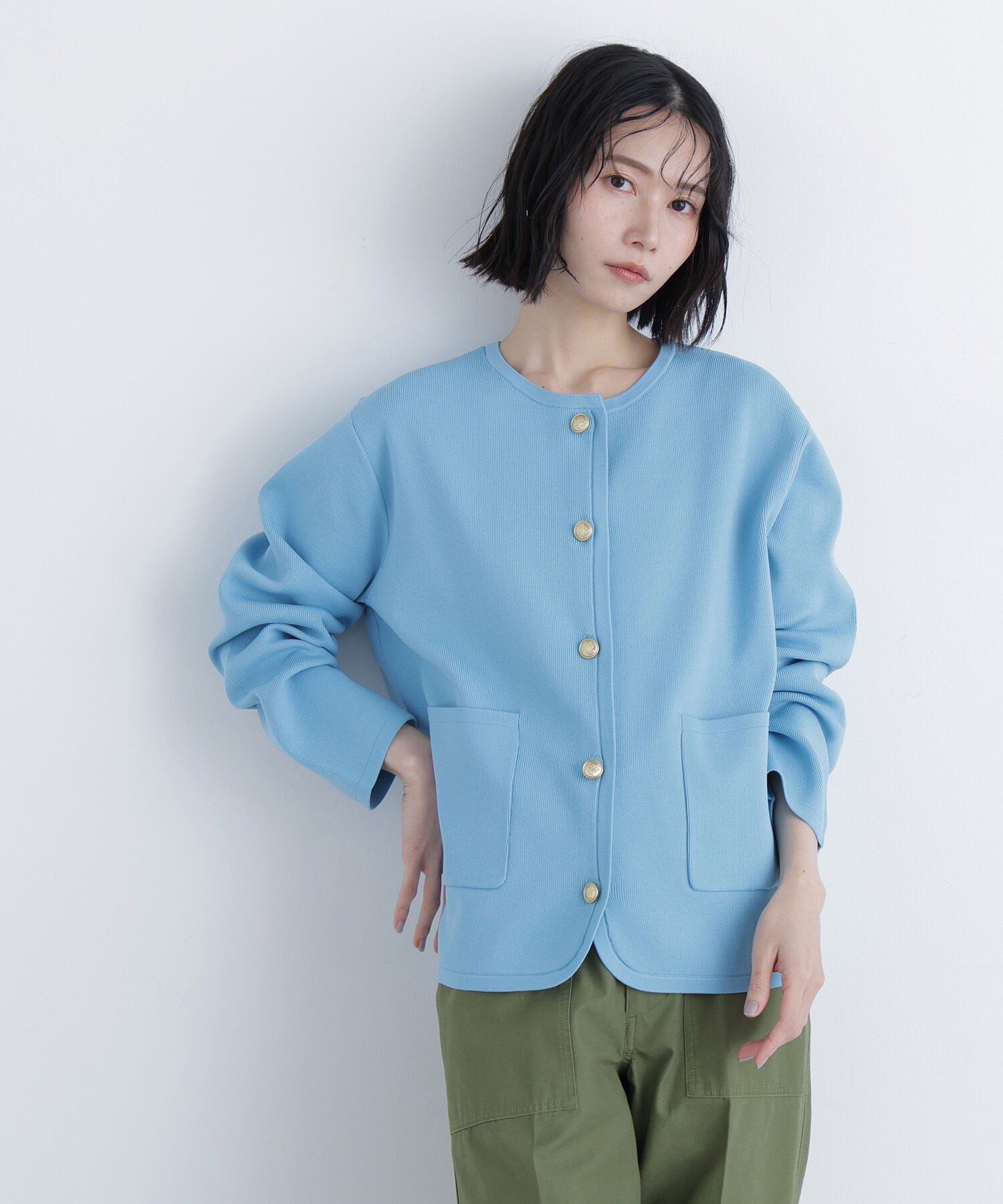  「〈N.〉ゴールドボタンニットカーディガン」|ニット・セーター|