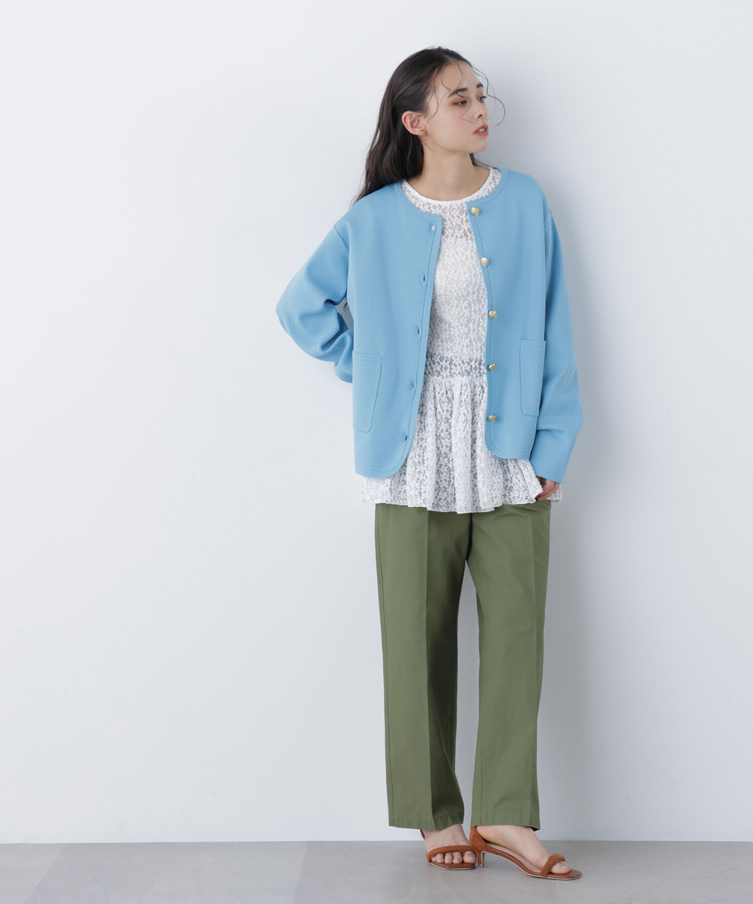  「〈N.〉ゴールドボタンニットカーディガン」|ニット・セーター|