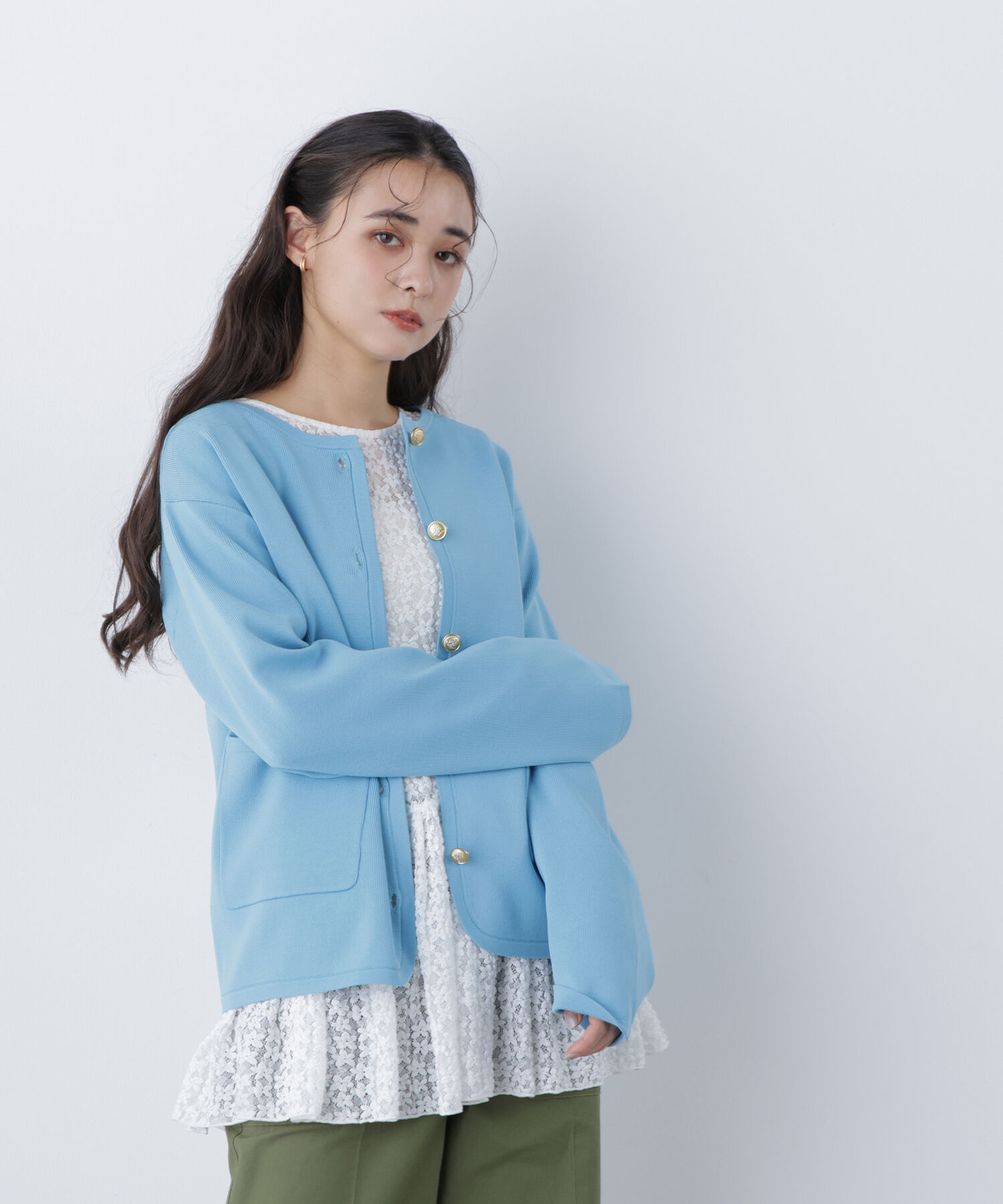  「〈N.〉ゴールドボタンニットカーディガン」|ニット・セーター|