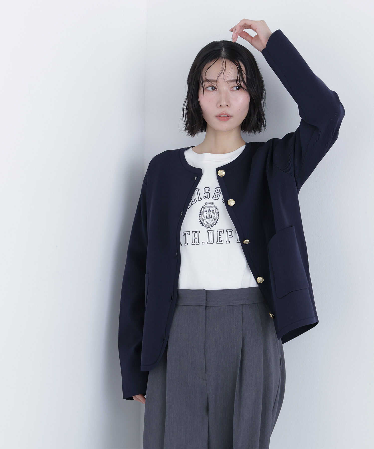  「〈N.〉ゴールドボタンニットカーディガン」|ニット・セーター|