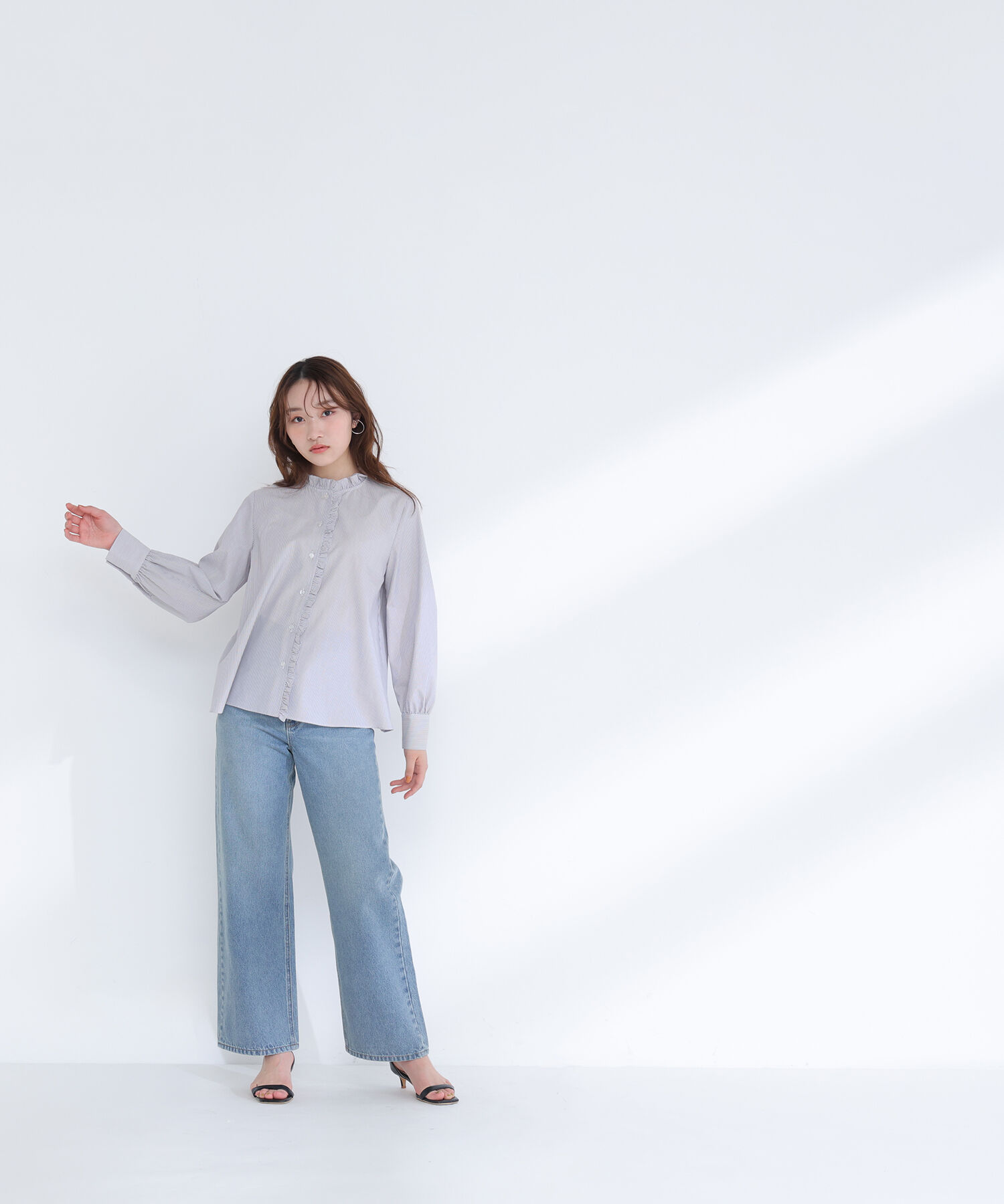  「スタンドネックフリルブラウス」|シャツ・ブラウス|