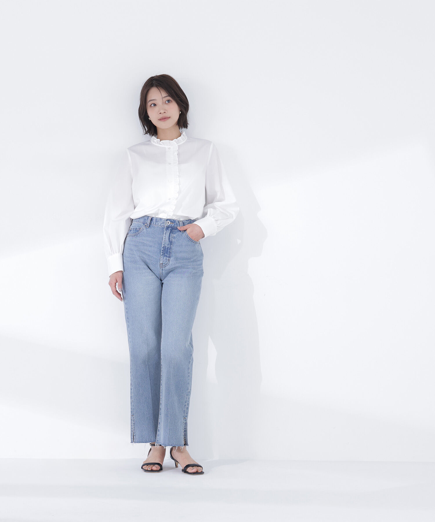  「スタンドネックフリルブラウス」|シャツ・ブラウス|