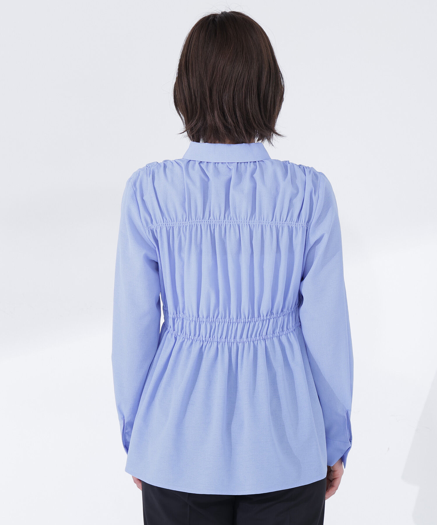  「シャーリングペプラムシャツ」|シャツ・ブラウス|