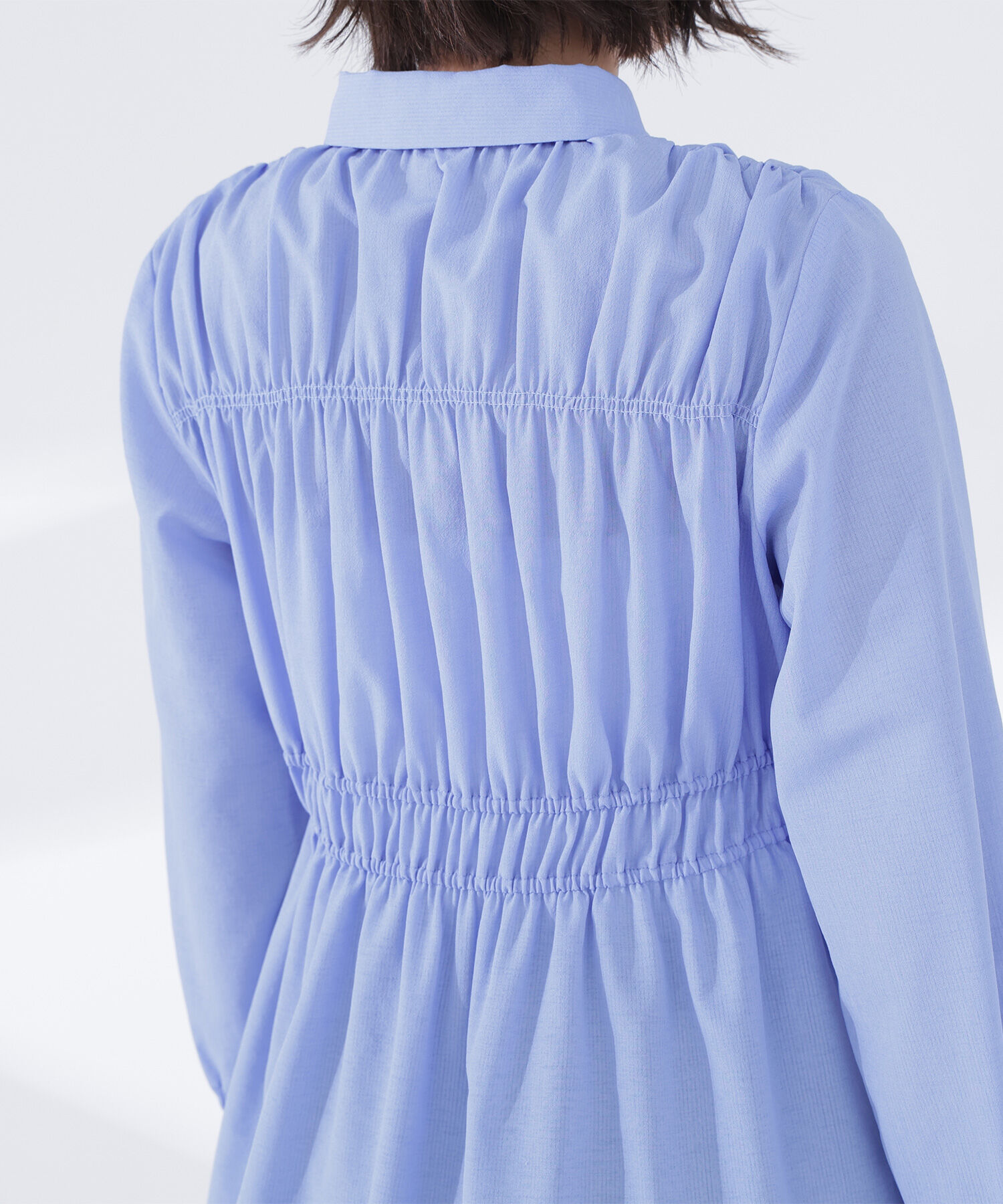  「シャーリングペプラムシャツ」|シャツ・ブラウス|