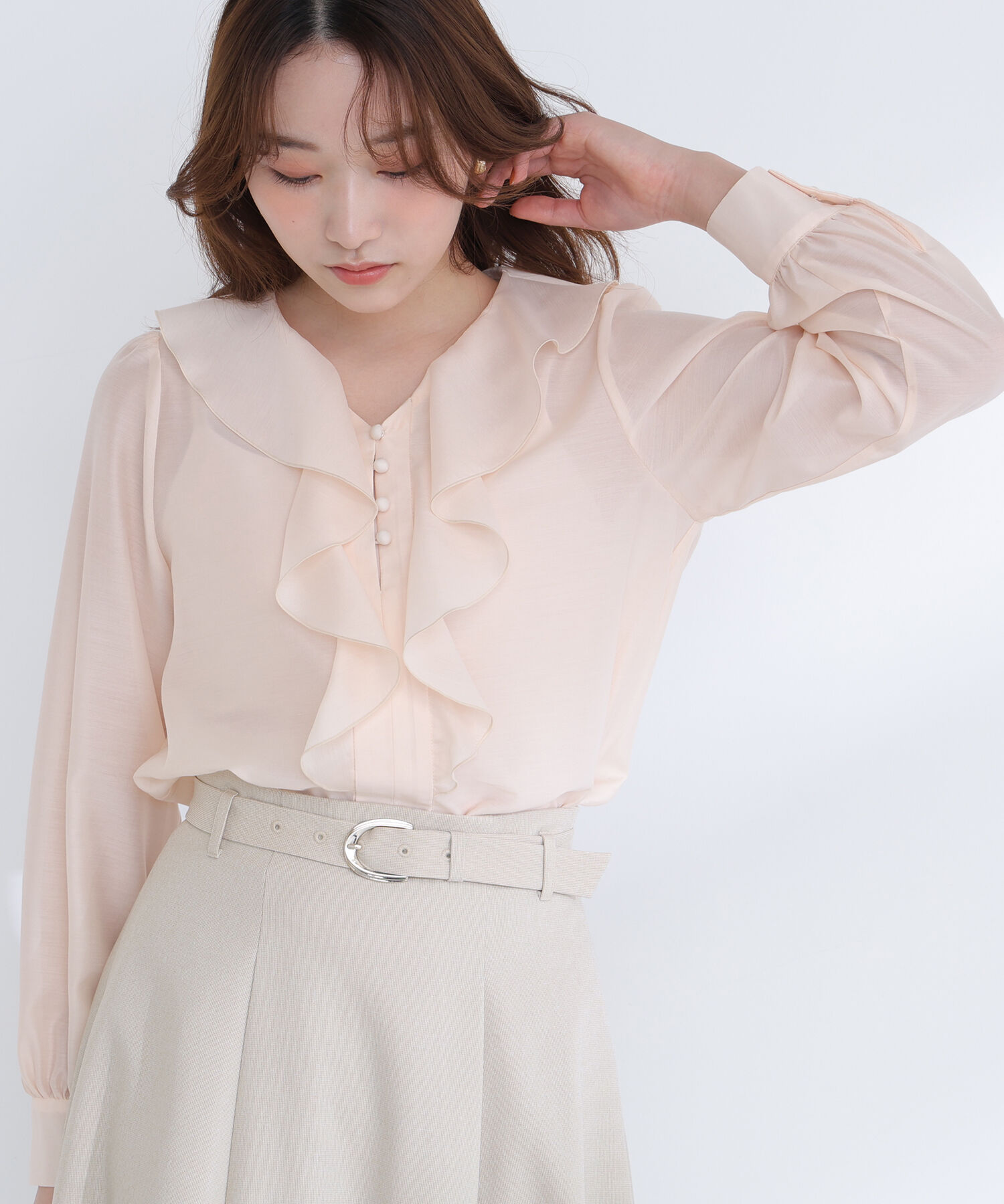  「フロントフリルブラウス」|シャツ・ブラウス|