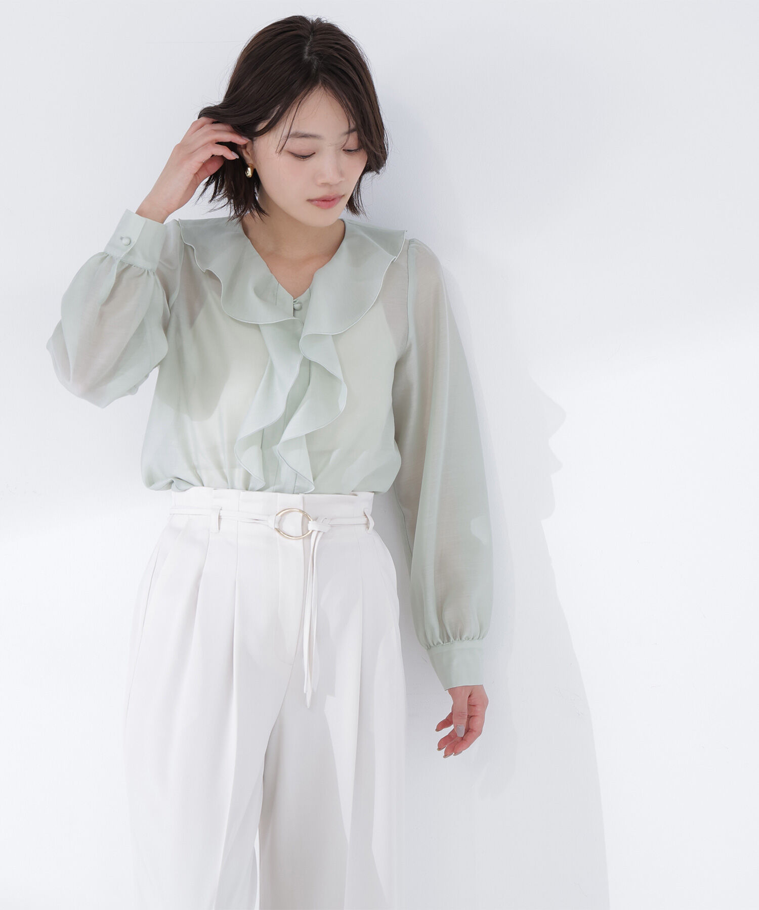  「フロントフリルブラウス」|シャツ・ブラウス|
