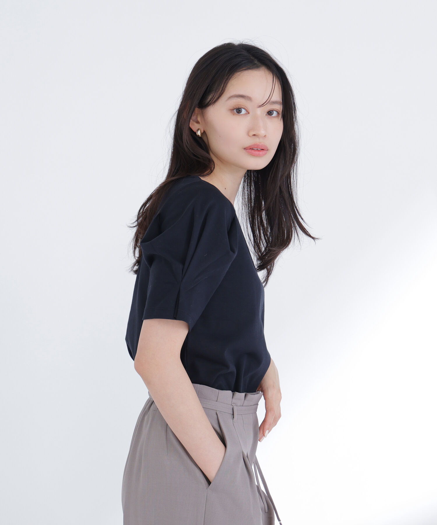  「ベーシックTシャツ フォルムスリーブ」|Tシャツ・カットソー|