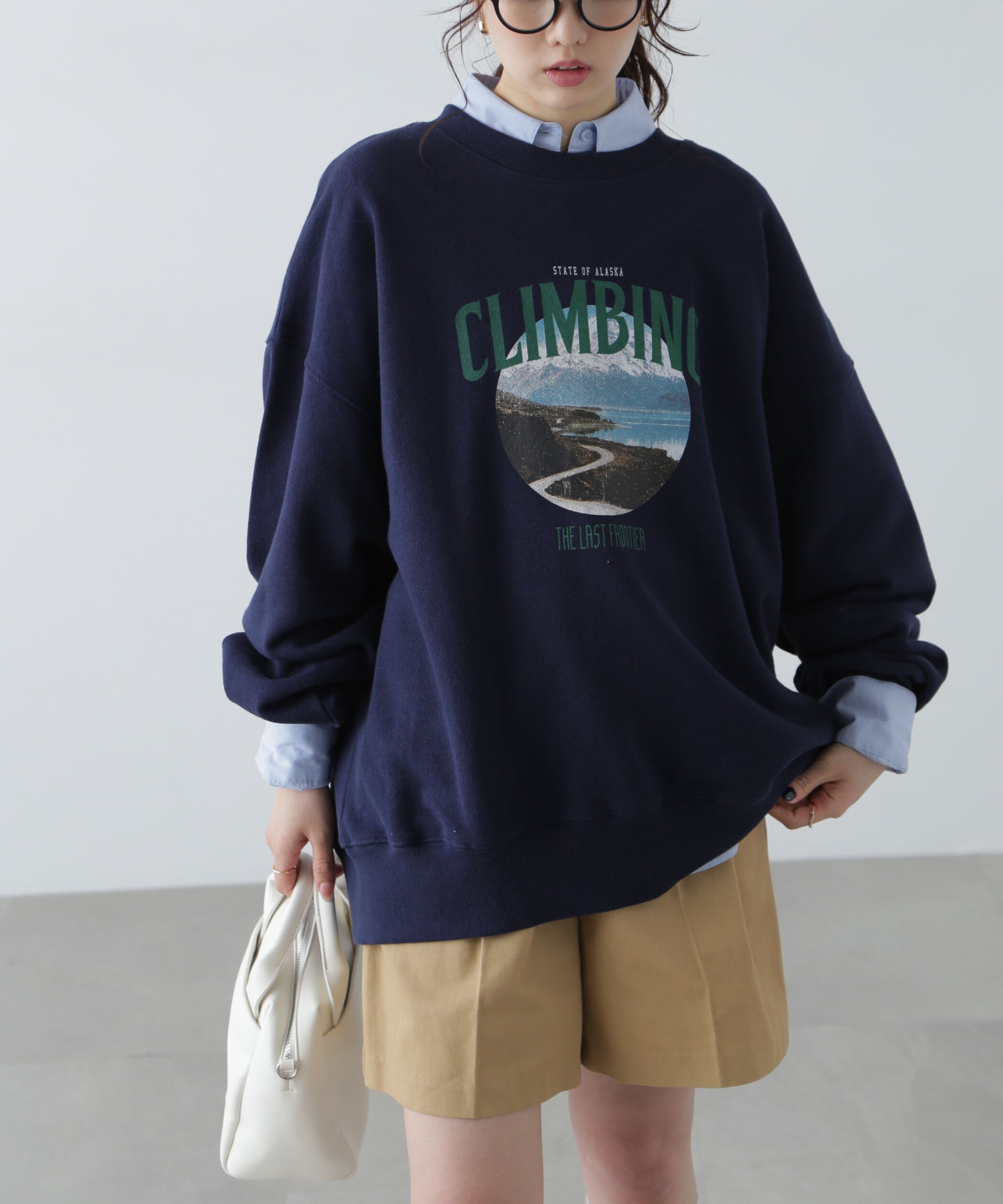  「マウンテンプリントビッグスウェット」|Tシャツ・カットソー|ネイビー1