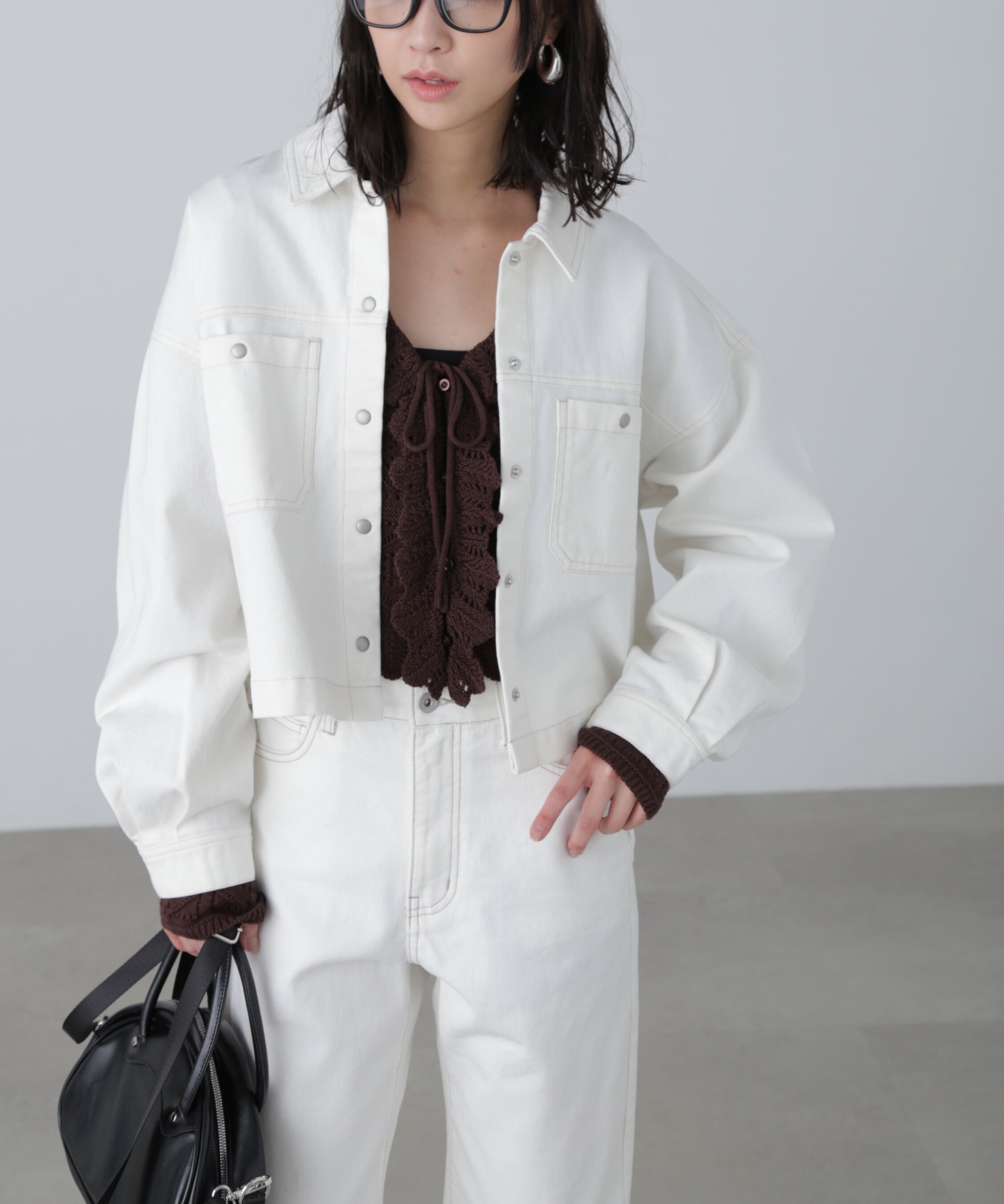  「フロントポケットショートシャツブルゾン」|ブルゾン・スタジャン|