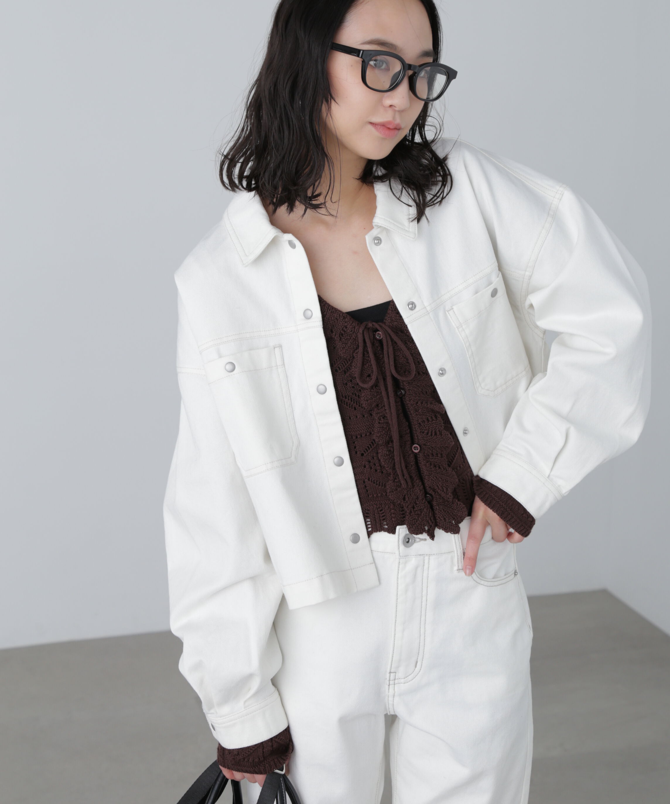  「フロントポケットショートシャツブルゾン」|ブルゾン・スタジャン|