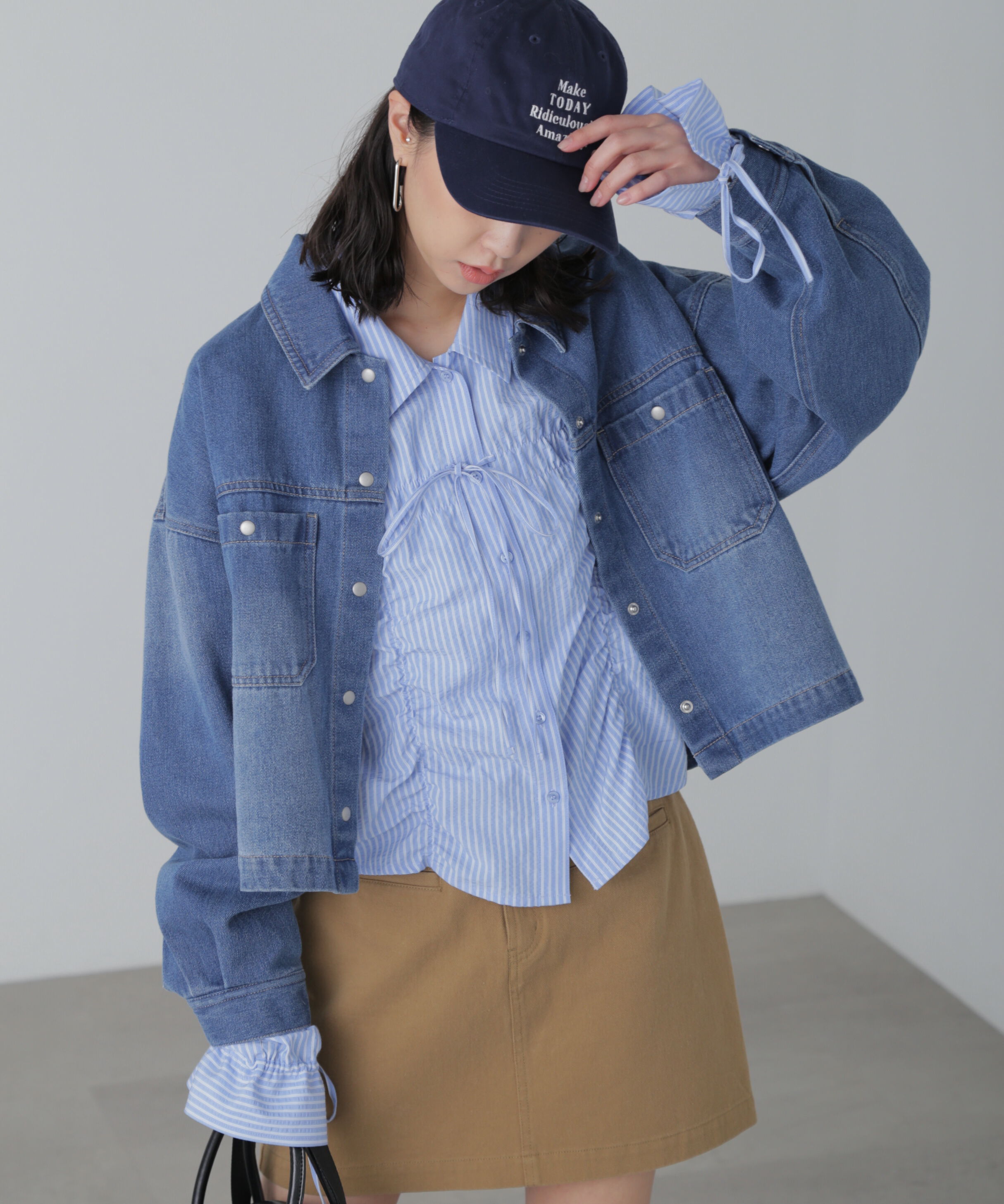  「フロントポケットショートシャツブルゾン」|ブルゾン・スタジャン|