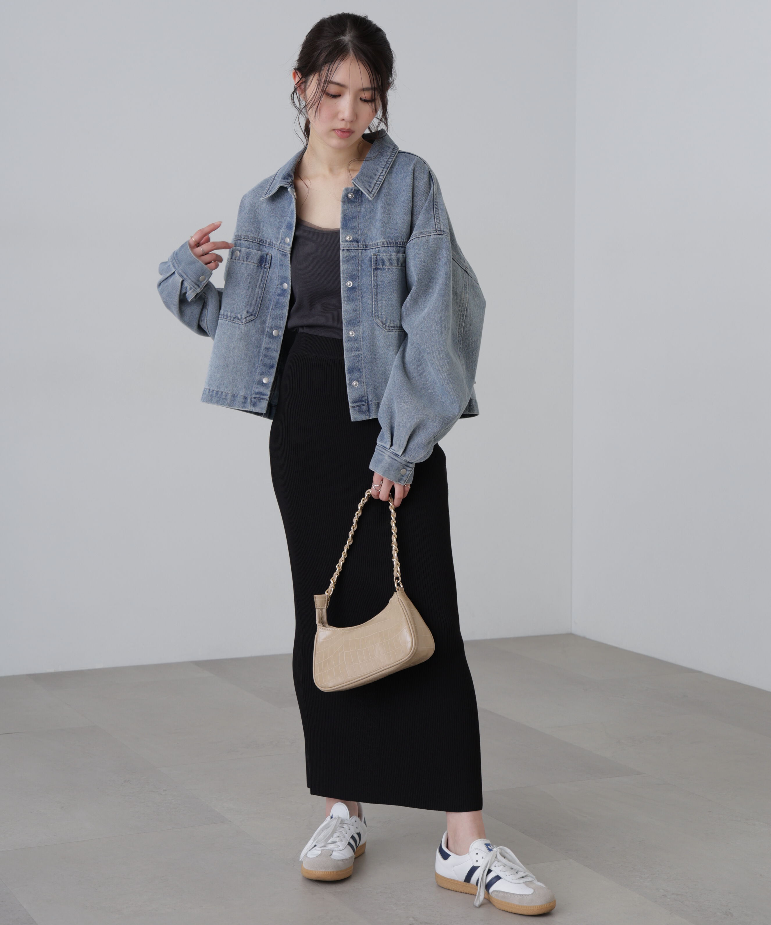  「フロントポケットショートシャツブルゾン」|ブルゾン・スタジャン|