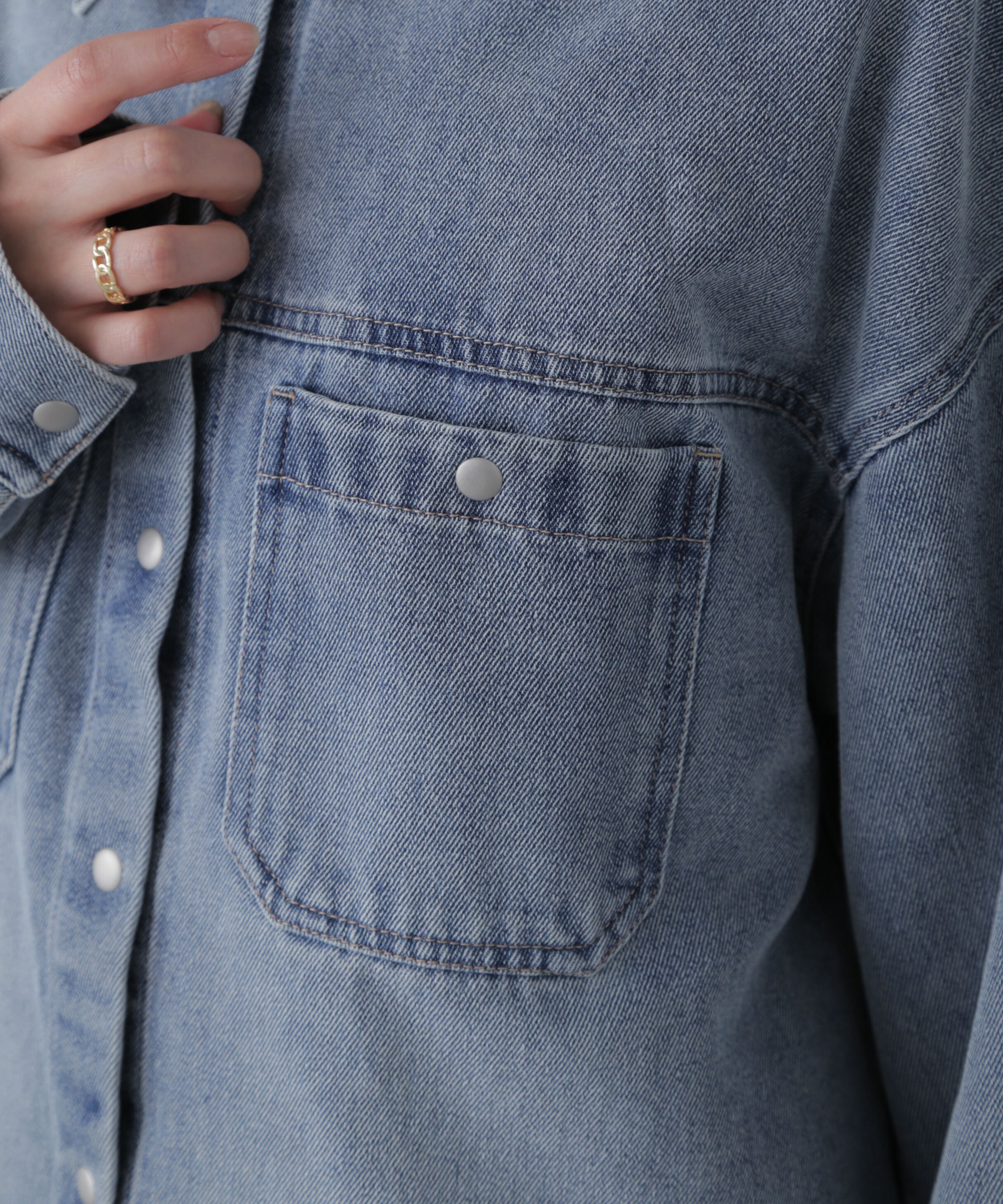  「フロントポケットショートシャツブルゾン」|ブルゾン・スタジャン|