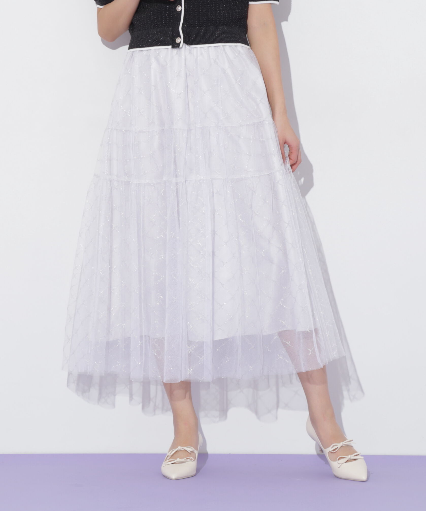  「ラメチュールティアードスカート」|スカート|