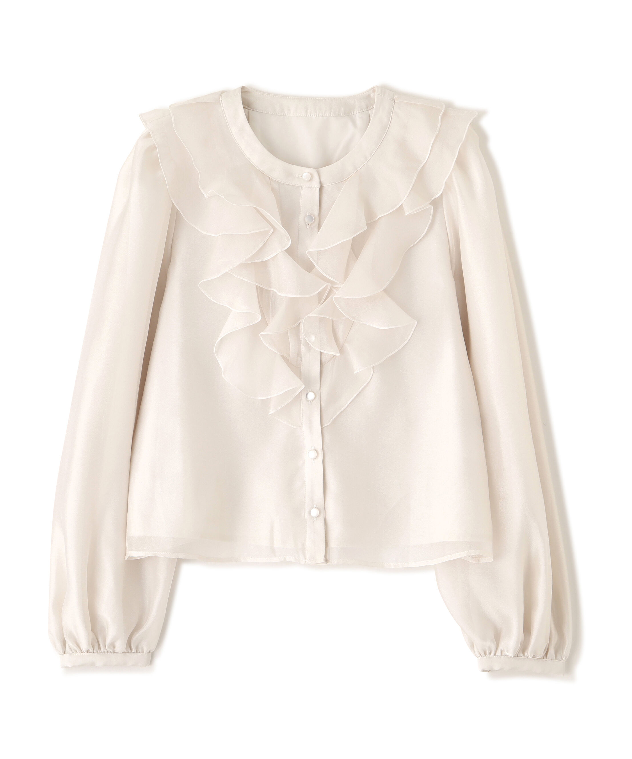  「フロントフリルシアーブラウス」|シャツ・ブラウス|