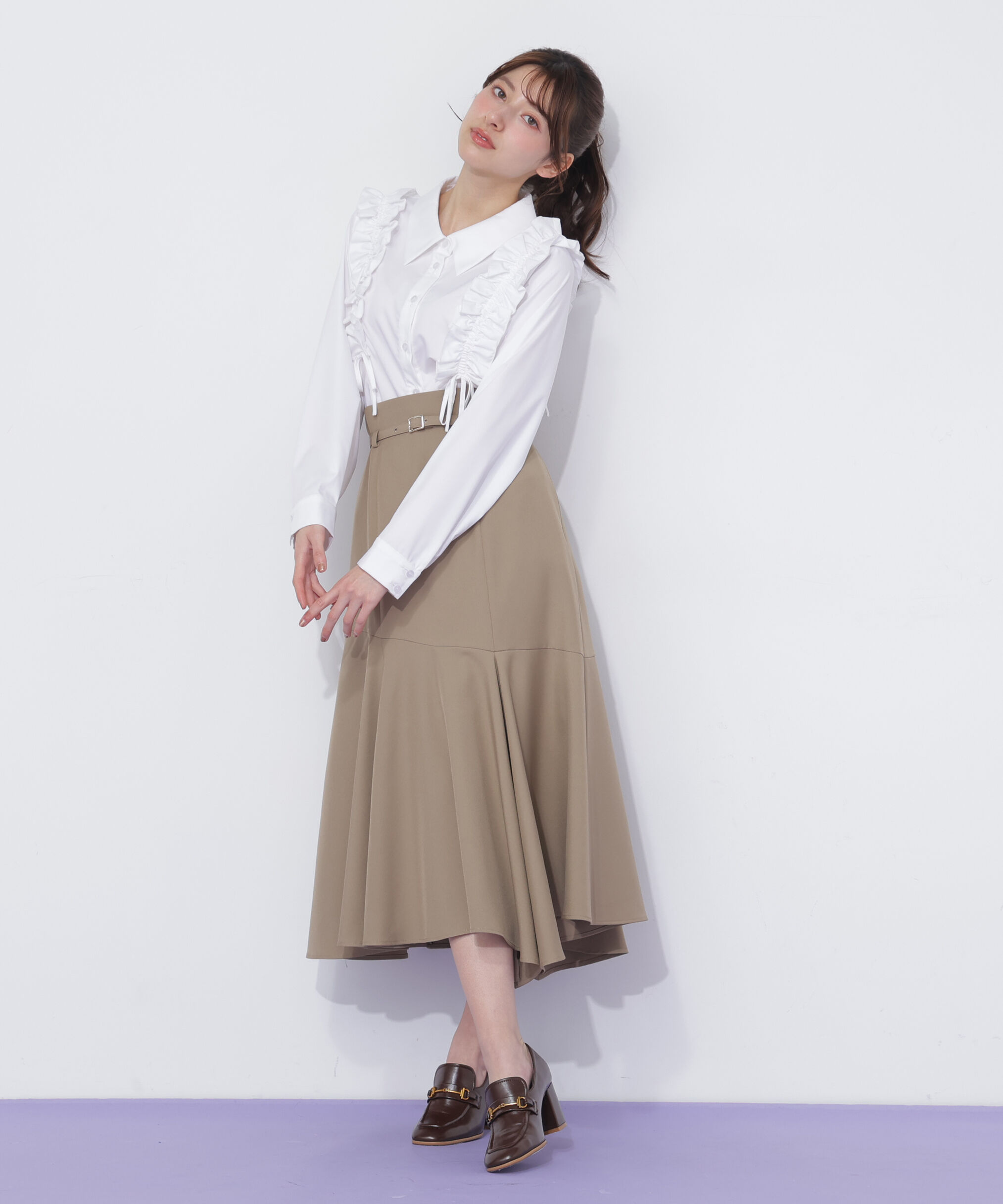  「ショルダーフリルブラウス」|シャツ・ブラウス|