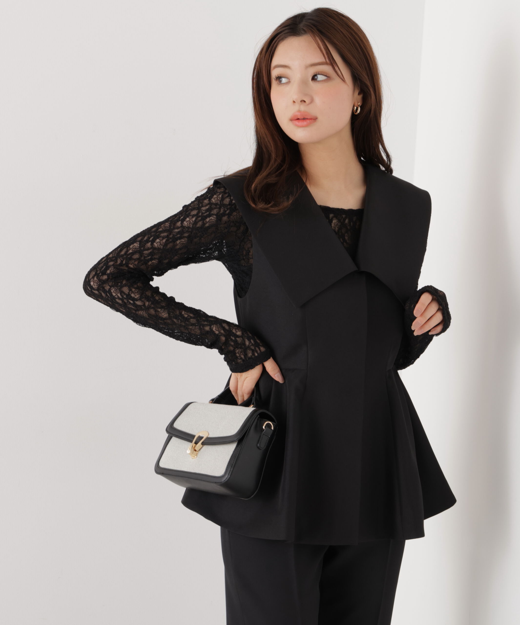 PROPORTION BODY DRESSING「〈a/mie〉ビッグカラージレ　26SS」|ブルゾン・スタジャン|ブラック